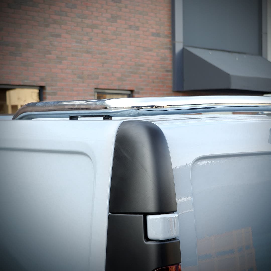 Rear roof bar for mounting halogen lights — Chrome, Stainless steel, Polished