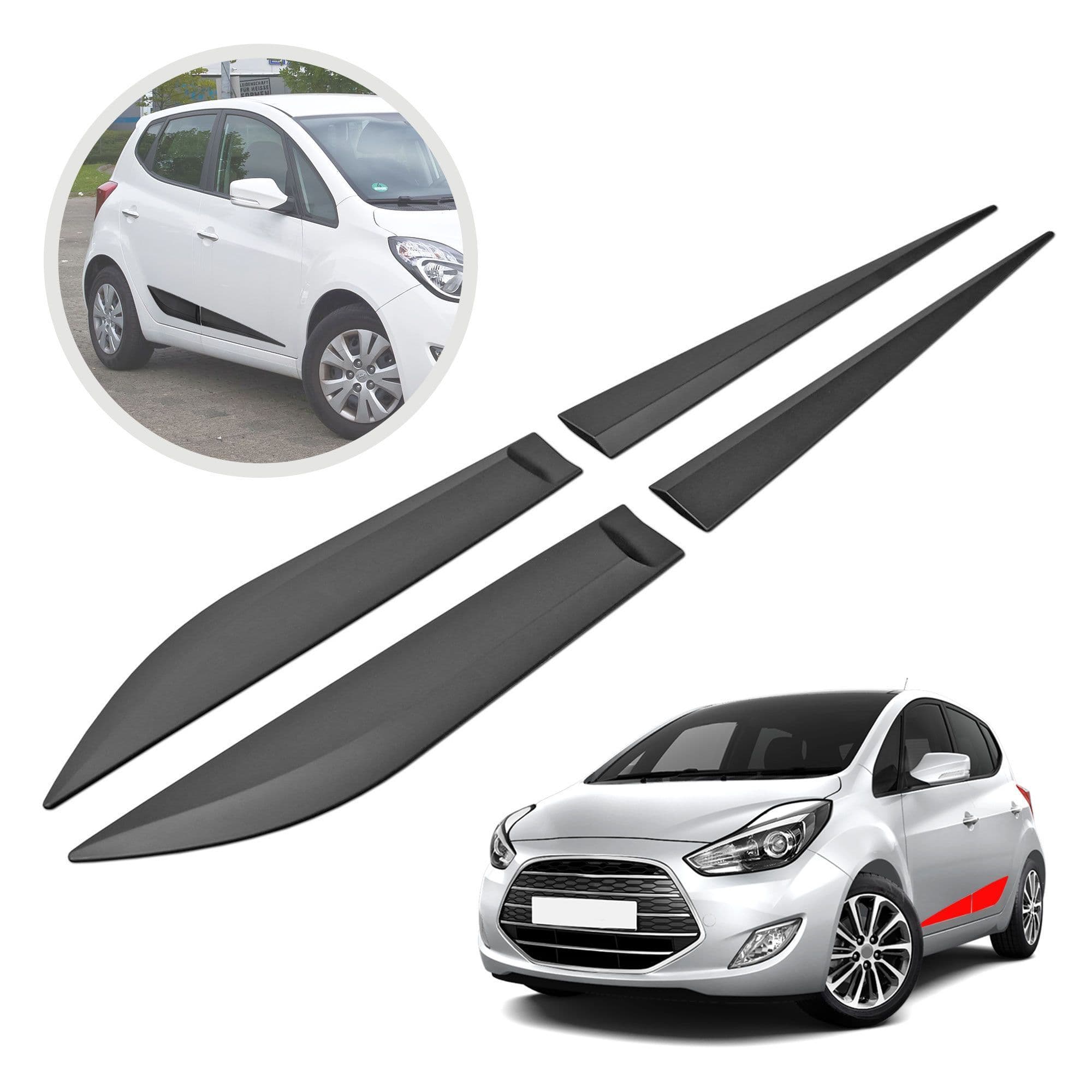 Side door trims — Black, Polyurethane composite PU, Matte