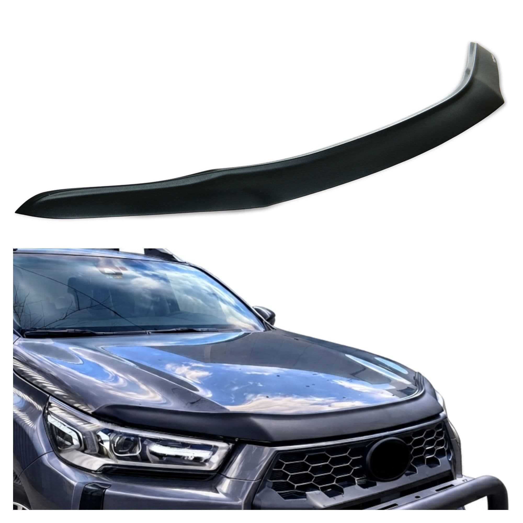 Bonnet guard — Black, ABS plastic, Shiny