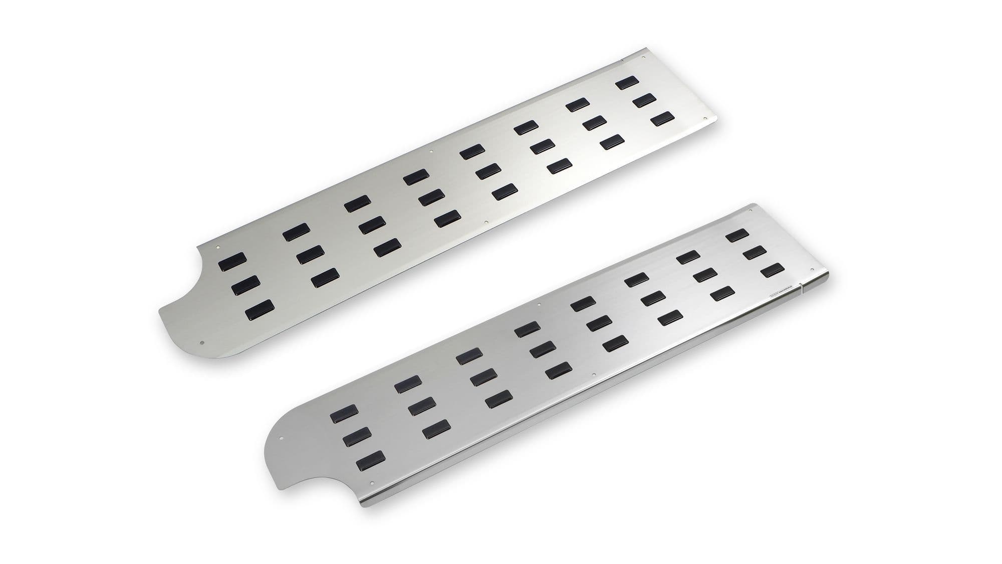 Covers for front interior steps — Black | Silver, Stainless steel, Polished