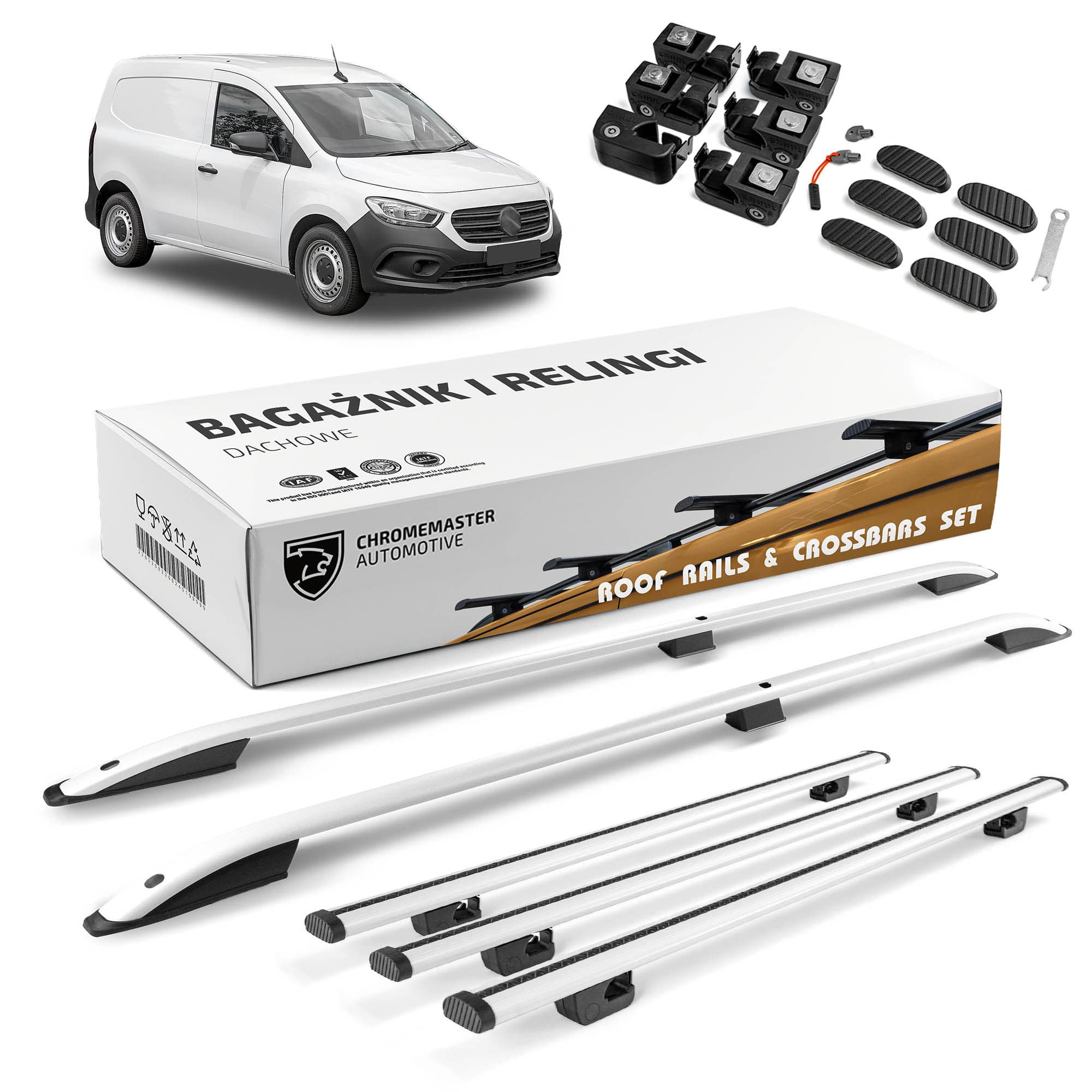 Roof rails with cross bars included SKYPORT — Silver, Aluminum | Plastic, Painted