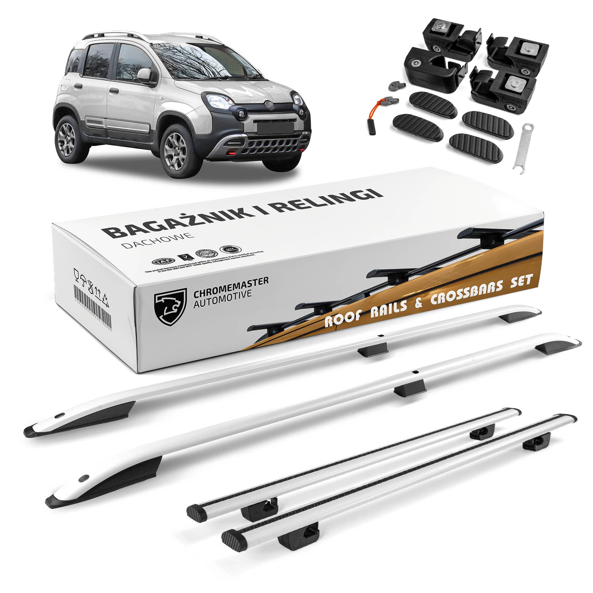 Roof rails with cross bars included SKYPORT — Silver, Aluminum | Plastic, Painted