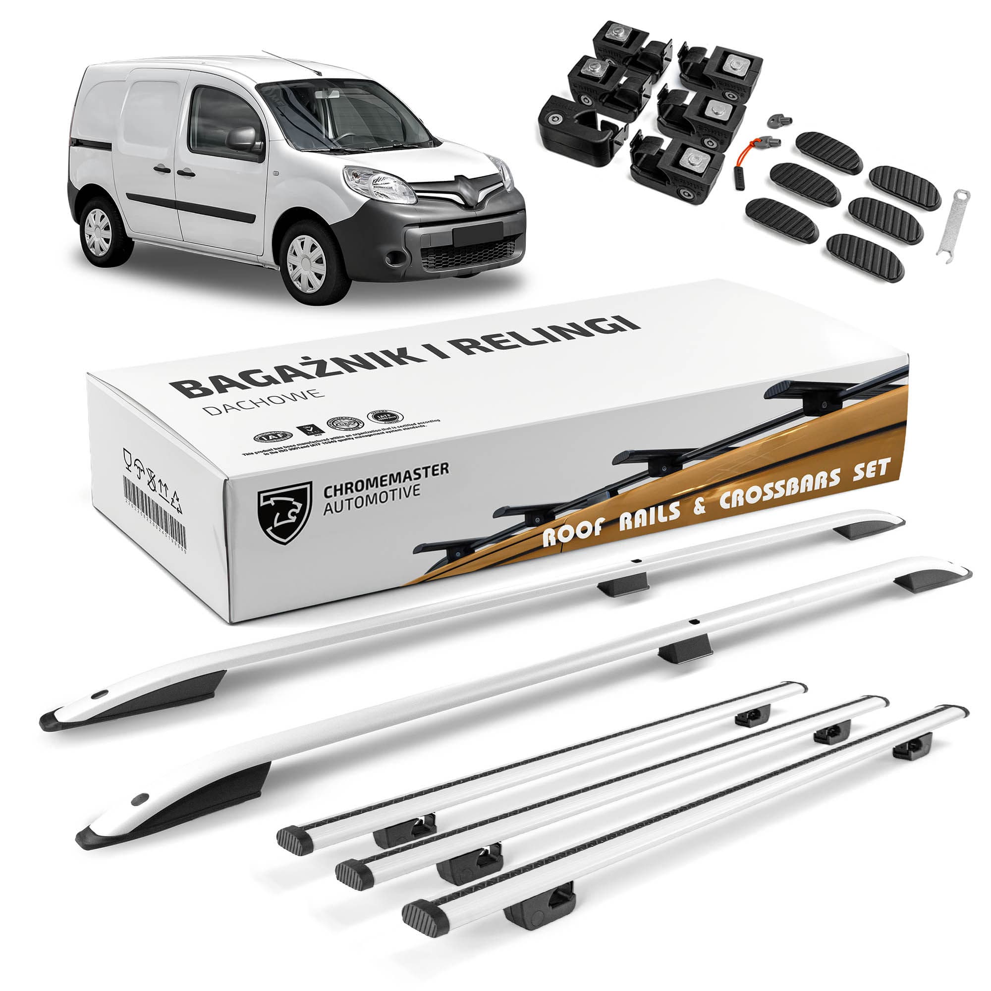Roof rails with cross bars included SKYPORT — Silver, Aluminum | Plastic, Painted