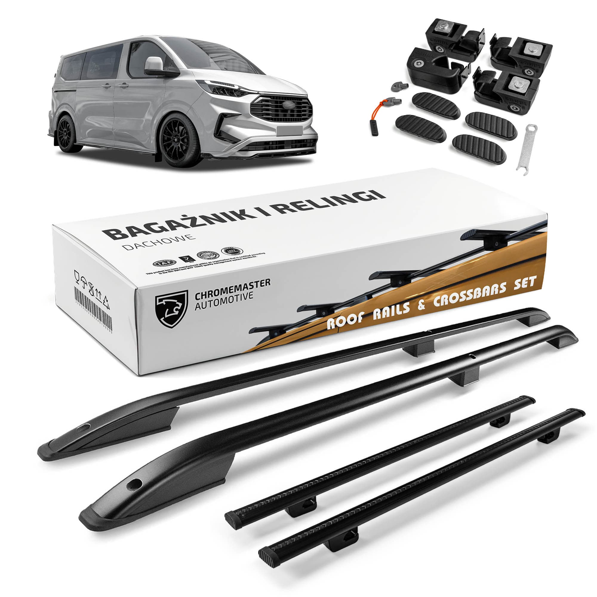 Roof rails with cross bars included SKYPORT — Black, Aluminum | Plastic, Painted