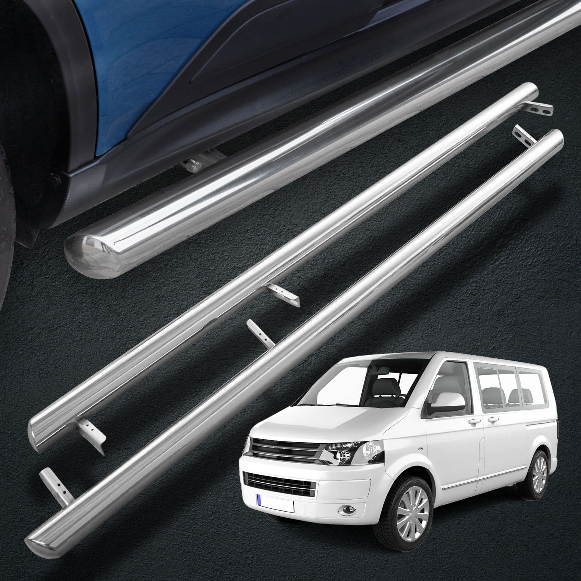 Side bars BB004 — Chrome, Steel, Polished