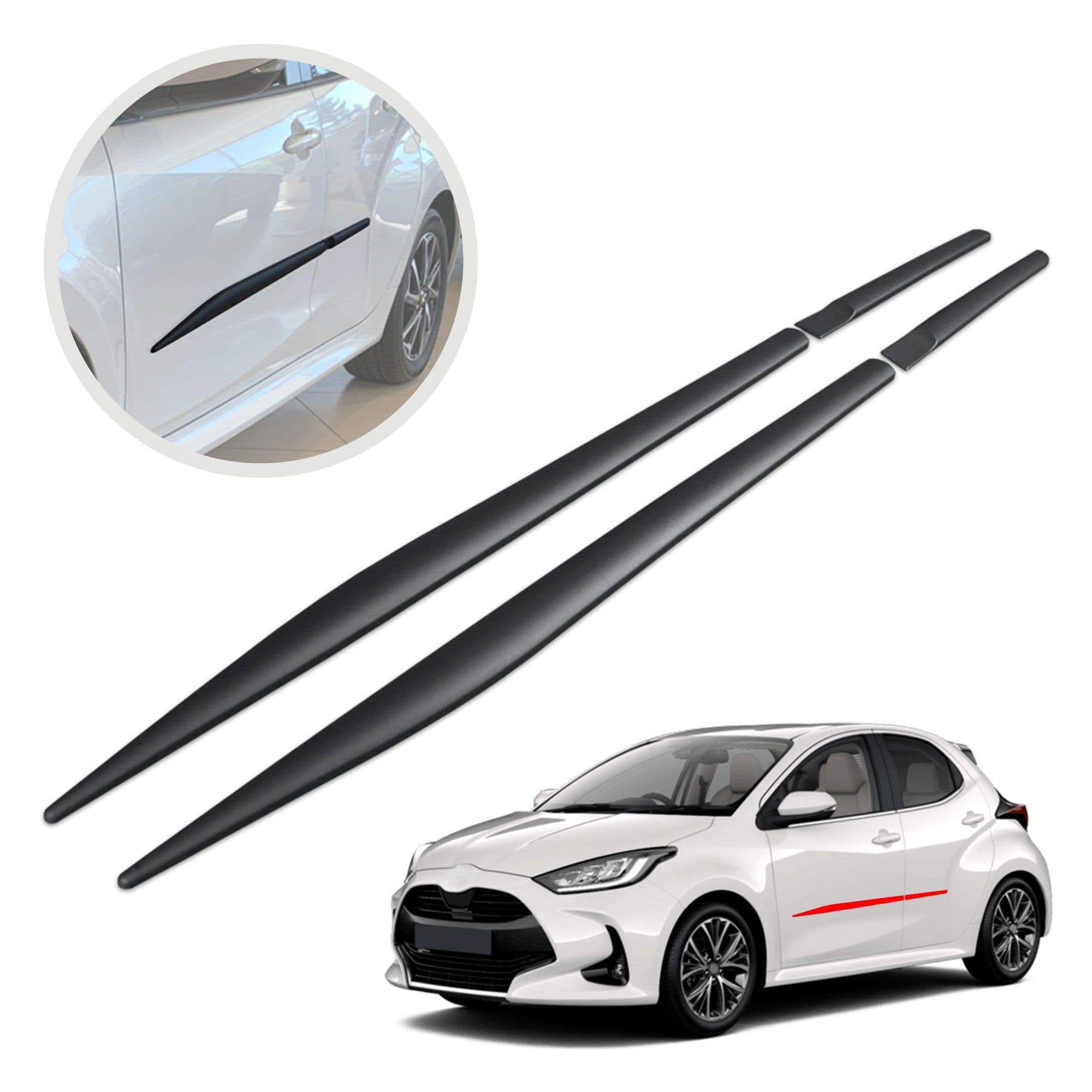 Side door trims — Black, Polyurethane composite PU, Matte