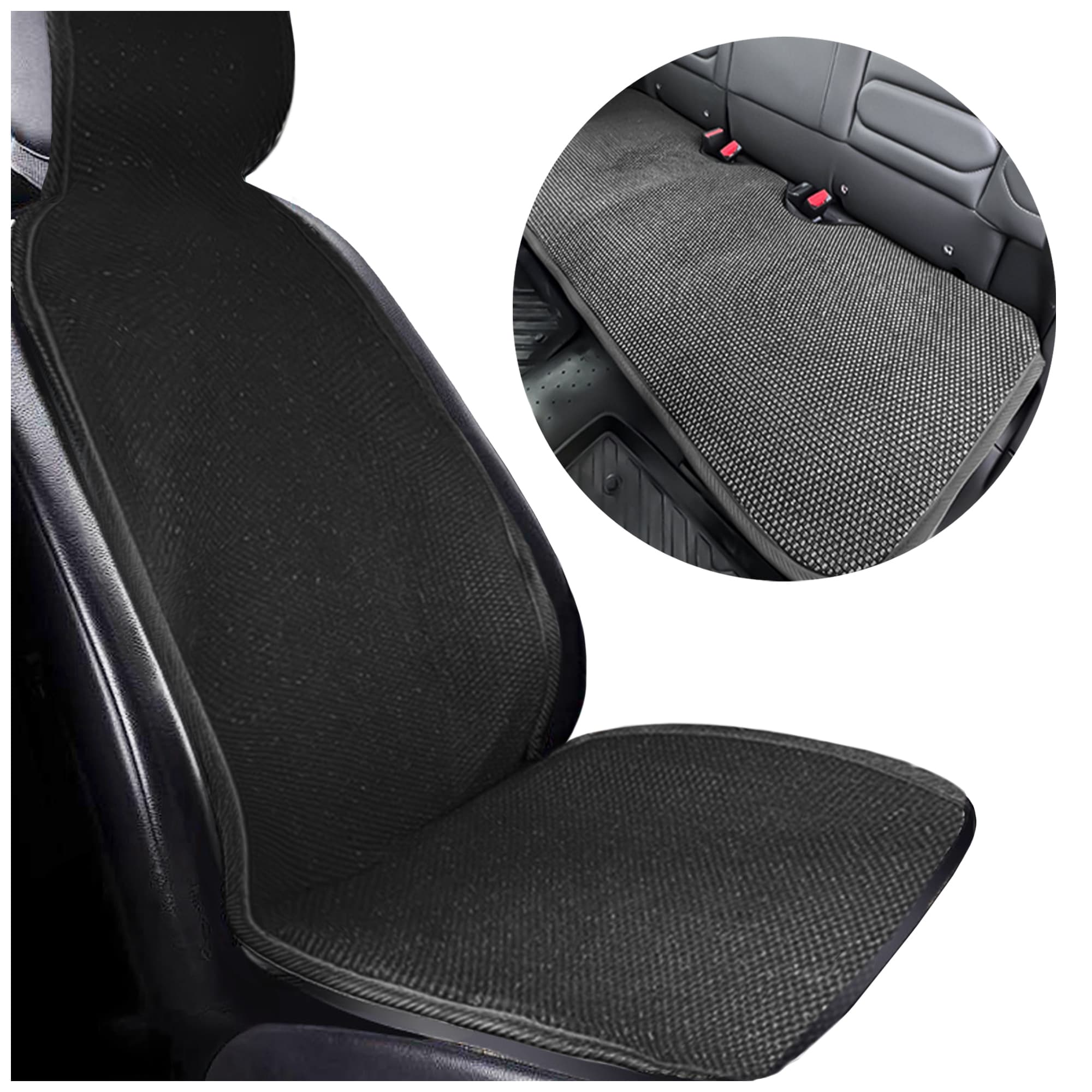 Seat cover set — Grey, Cotton