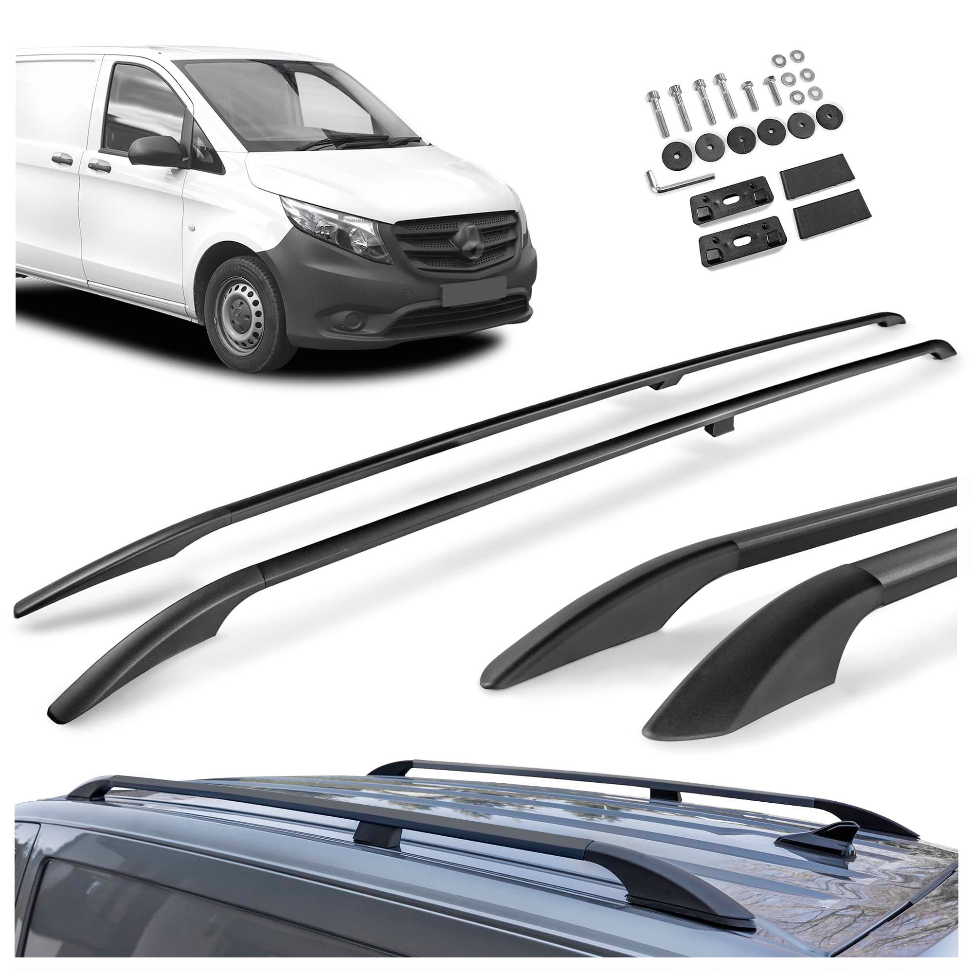 Roof rails Solid — Black, Aluminum | Plastic, Painted