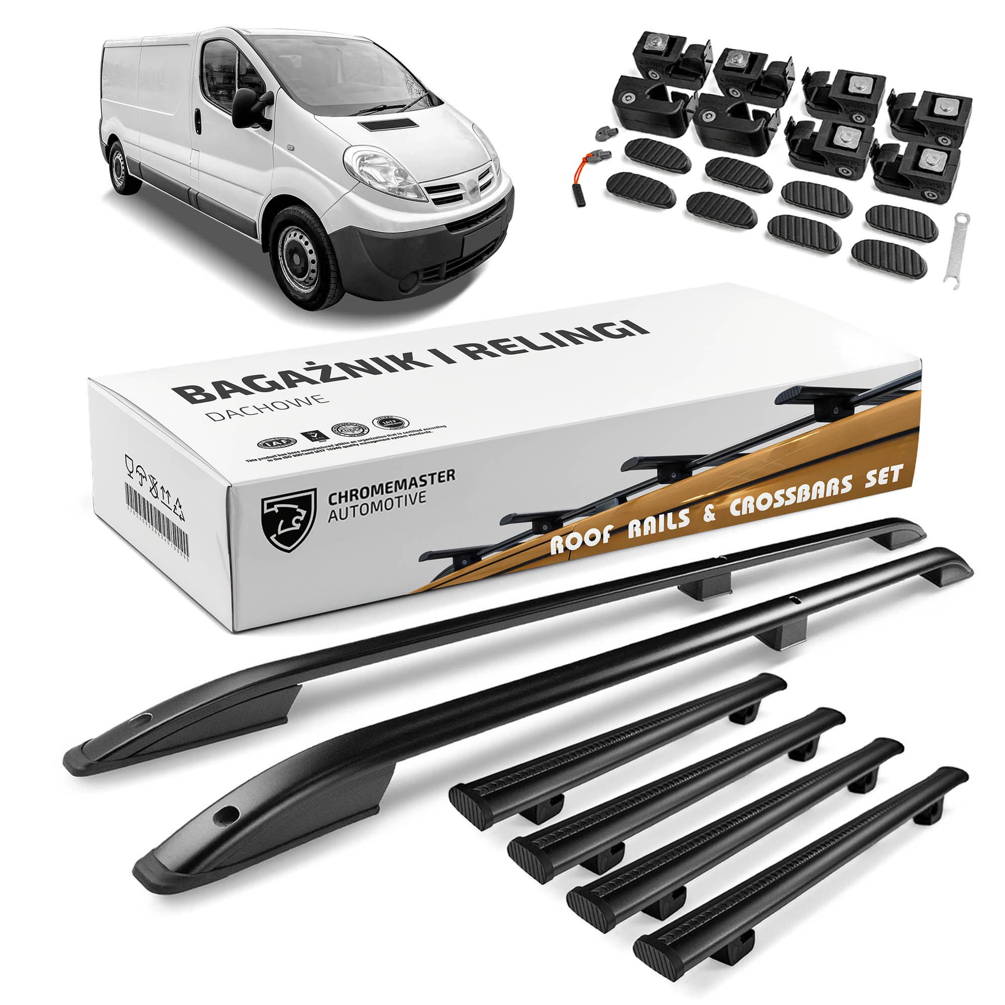Roof rails with cross bars included SKYPORT — Black, Aluminum | Plastic, Painted