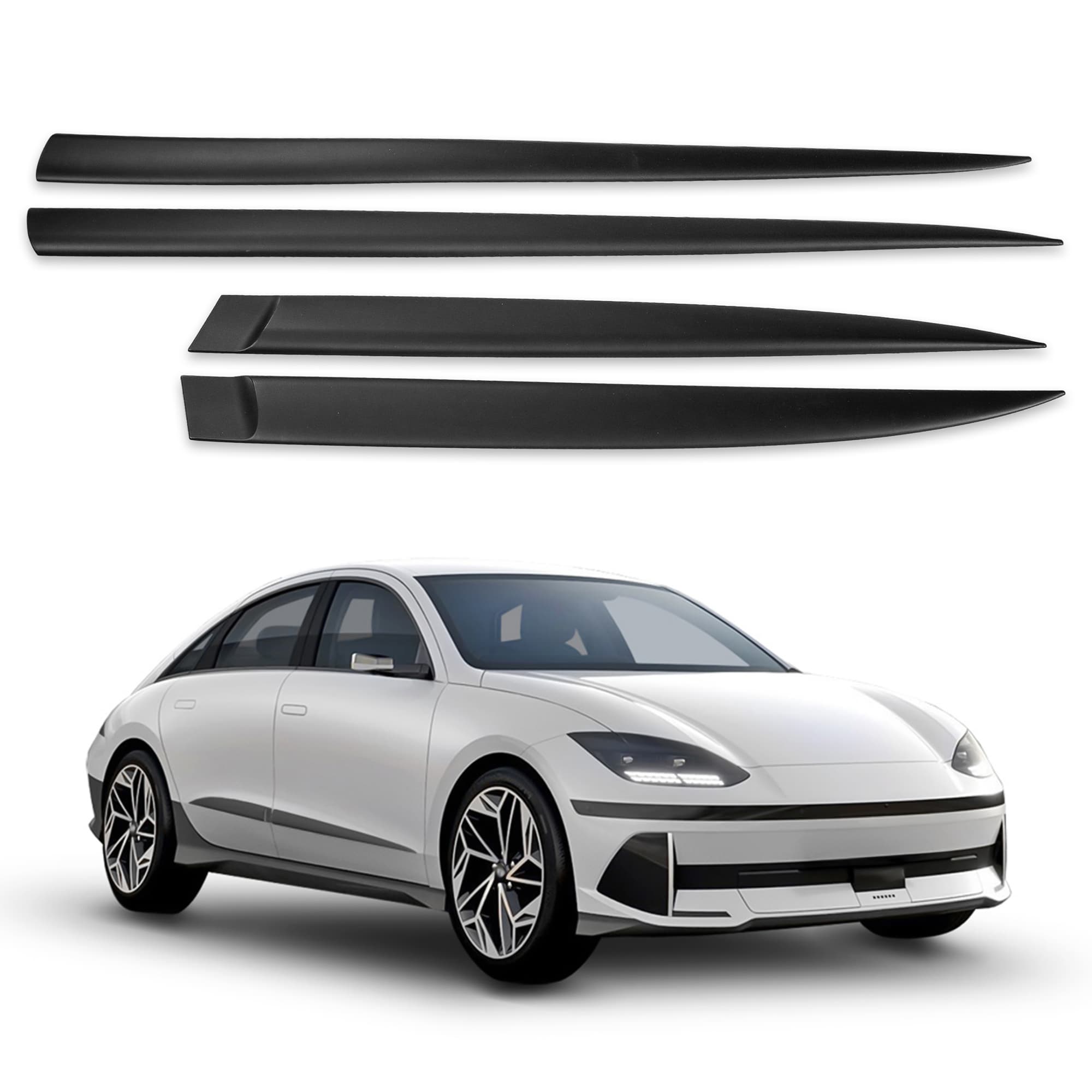 Side door trims — Black, Polyurethane composite PU, Matte