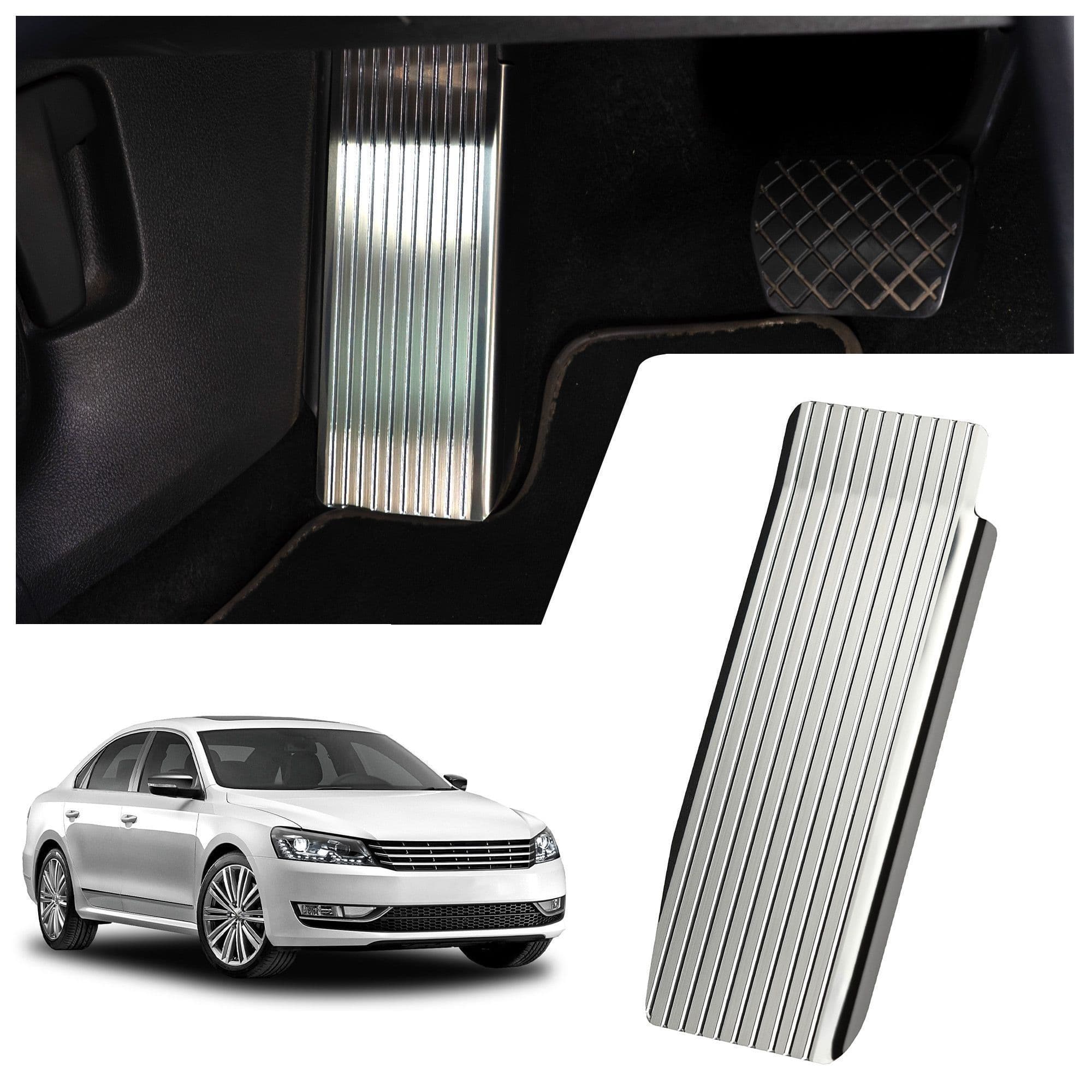 Footrest plate — Silver, Stainless steel, Brushed