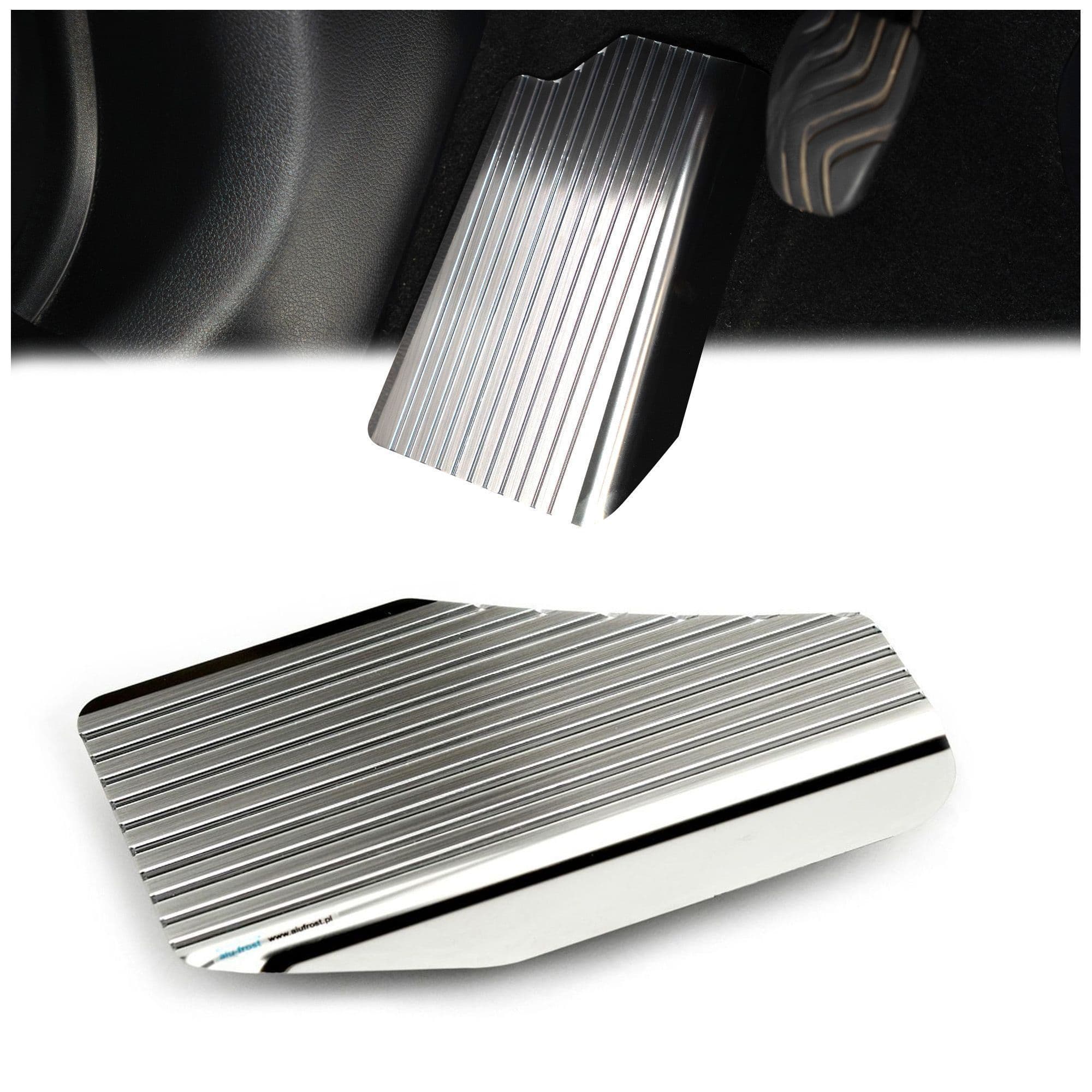Footrest plate — Silver, Stainless steel, Brushed