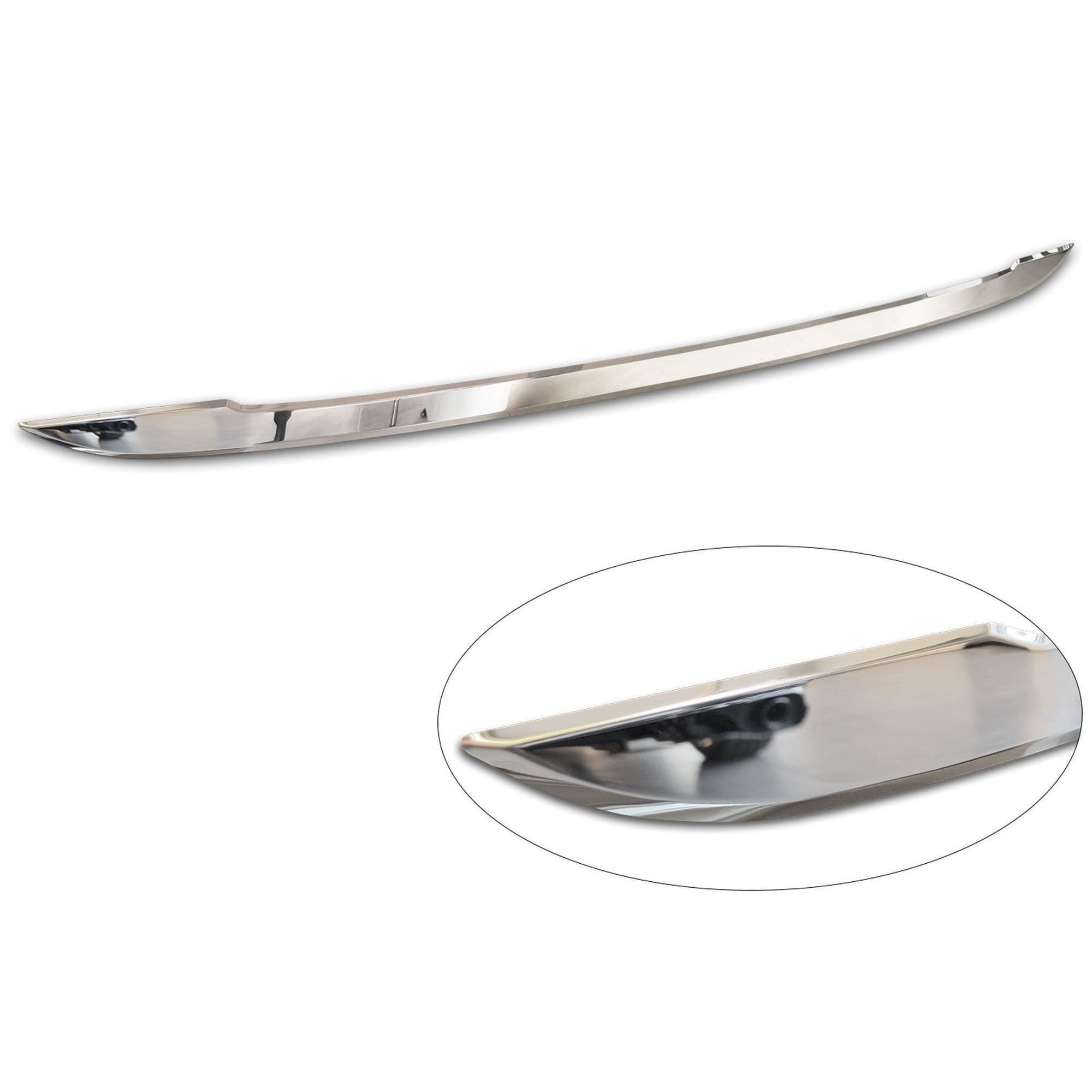 Rear tailgate edge trim — Chrome, Stainless steel, Polished