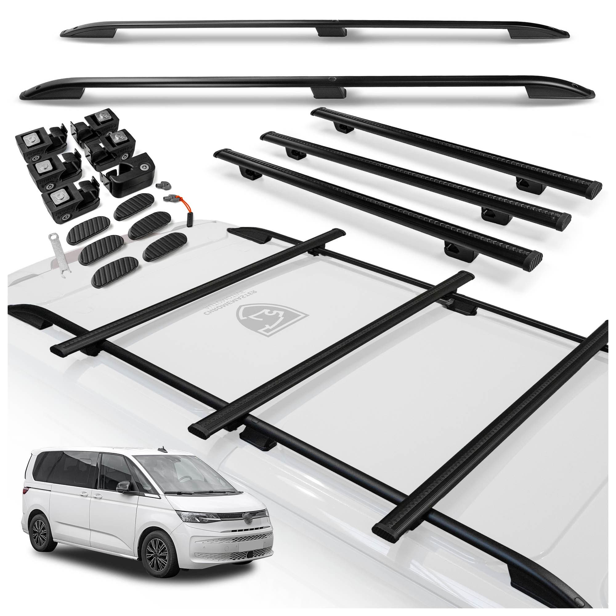 Roof rails with cross bars included SKYPORT — Black, Aluminum | Plastic, Painted