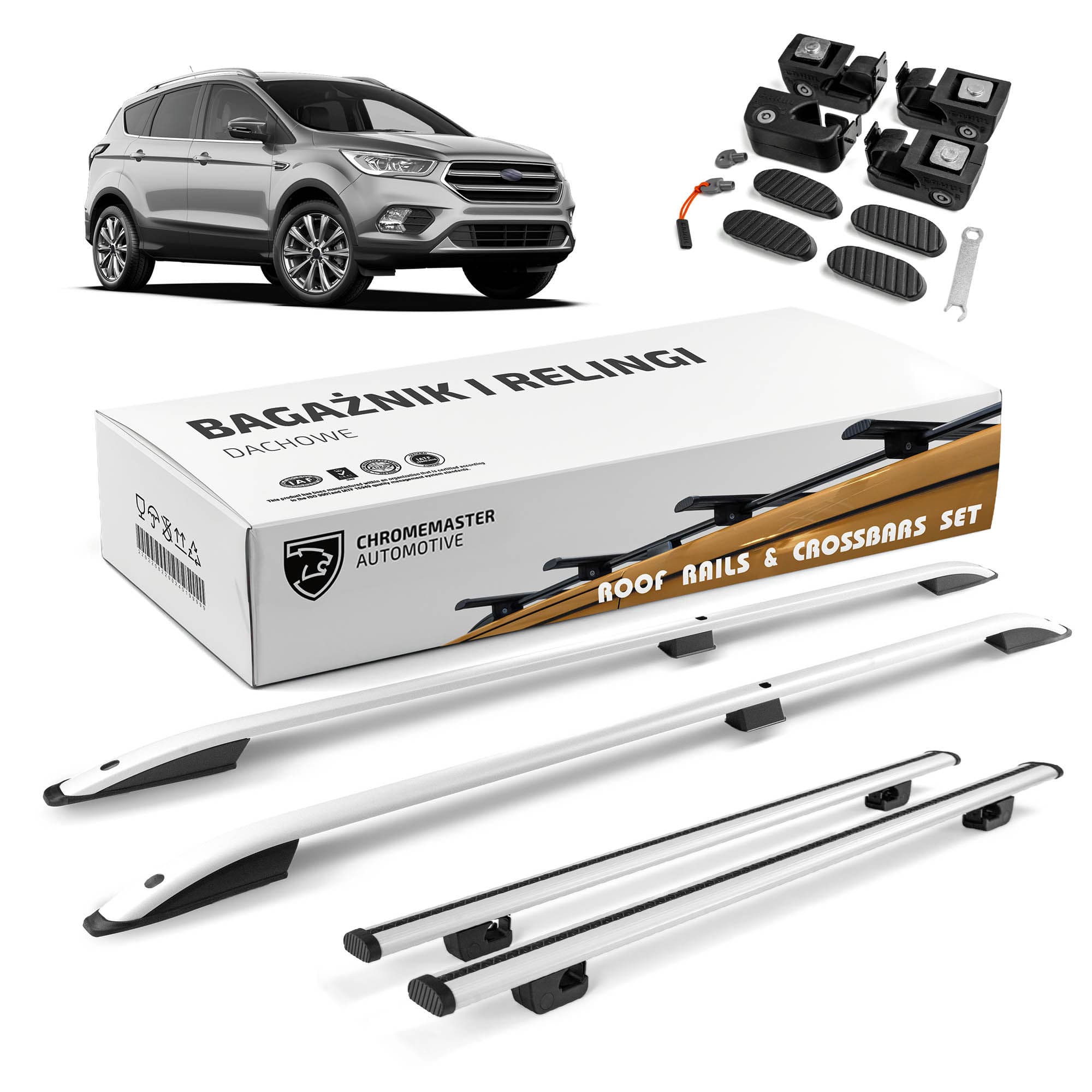 Roof rails with cross bars included SKYPORT — Silver, Aluminum | Plastic, Painted