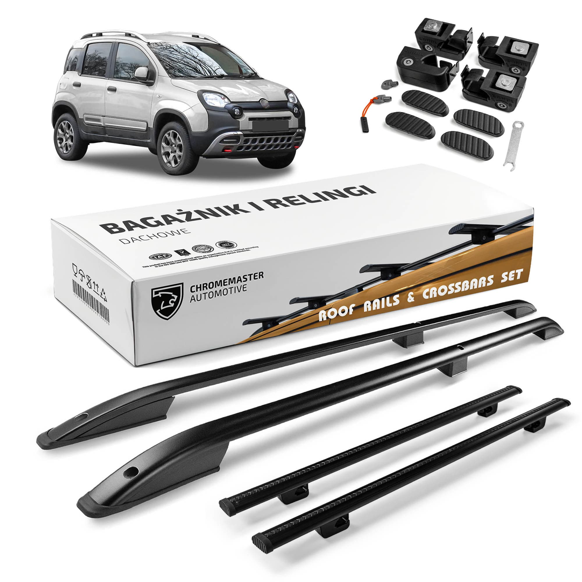 Roof rails with cross bars included SKYPORT — Black, Aluminum | Plastic, Painted