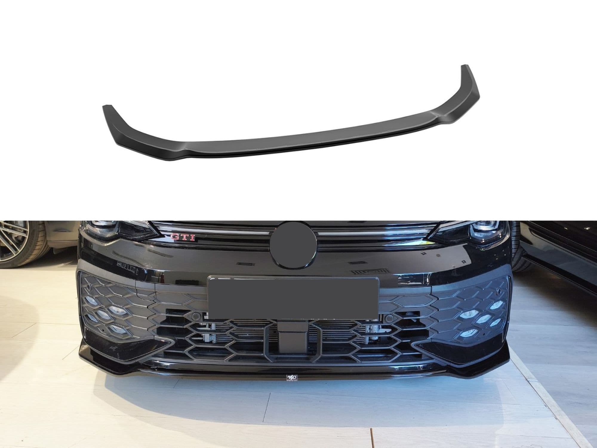 Front splitter — Black, ABS plastic, Shiny