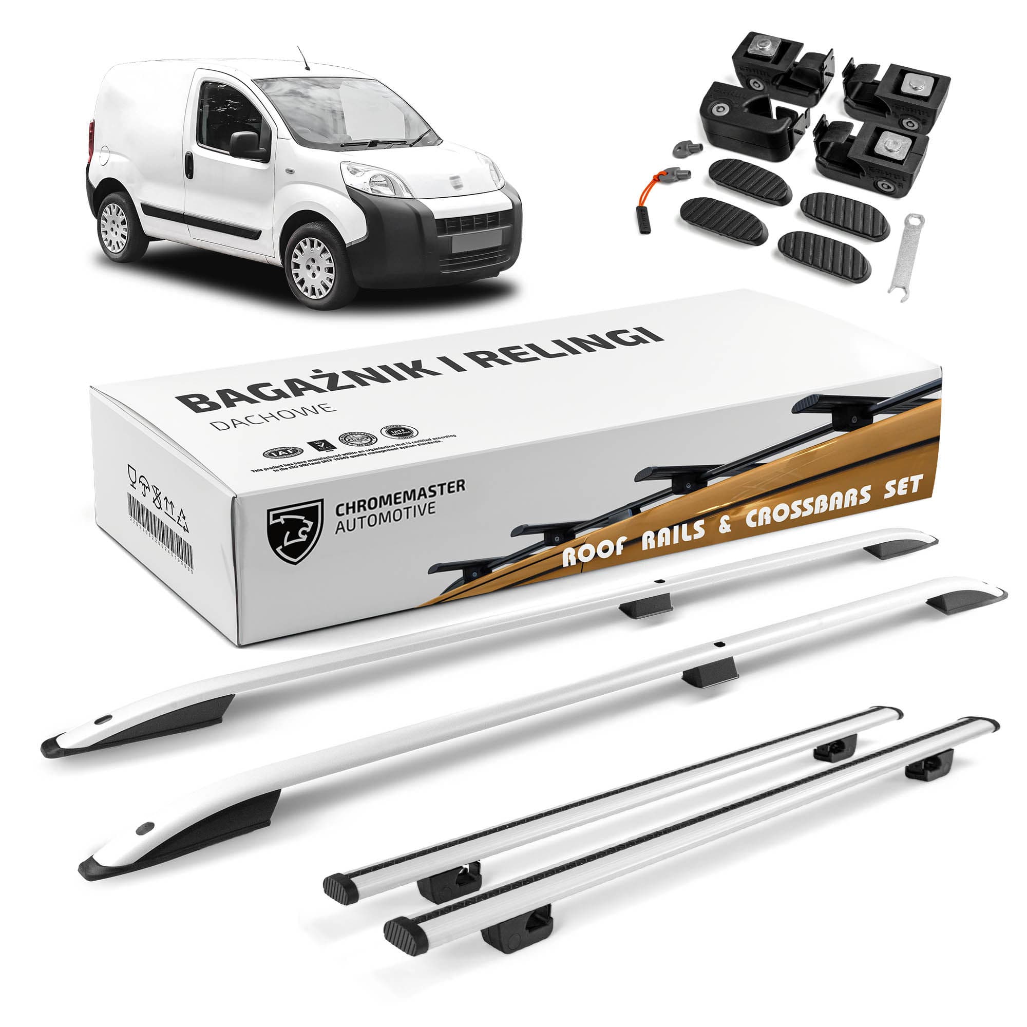 Roof rails with cross bars included SKYPORT — Silver, Aluminum | Plastic, Painted