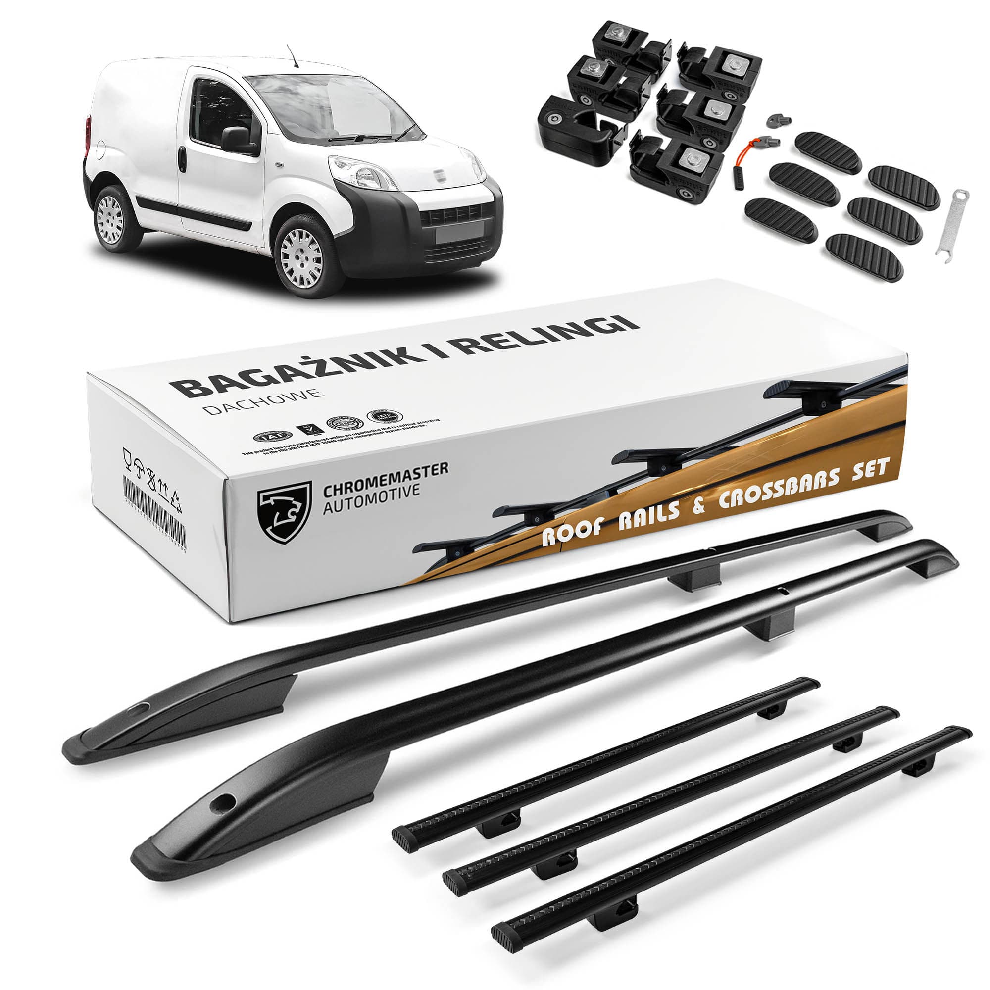 Roof rails with cross bars included SKYPORT — Black, Aluminum | Plastic, Painted