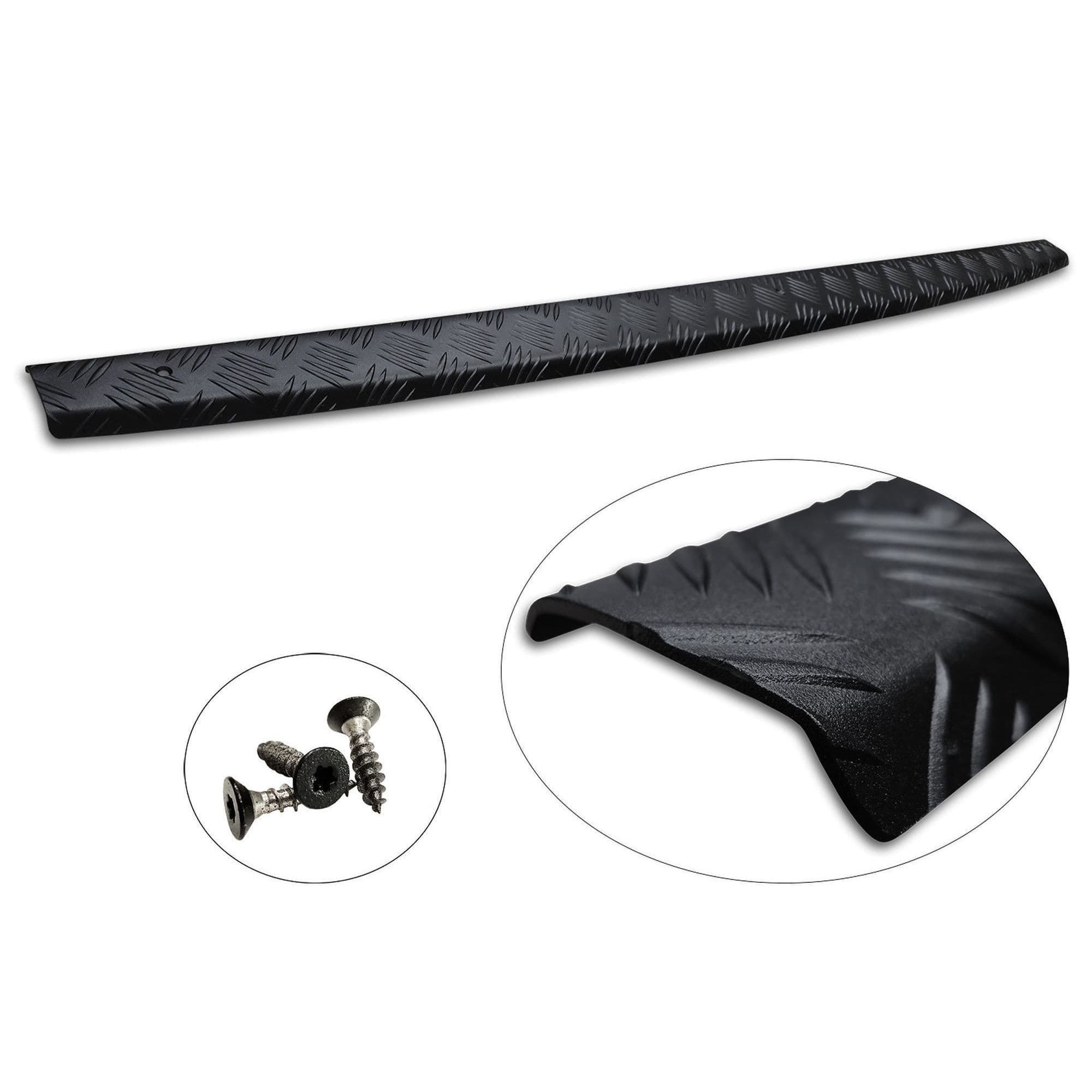 Rear tailgate cover — Black, Aluminum, Ribbed