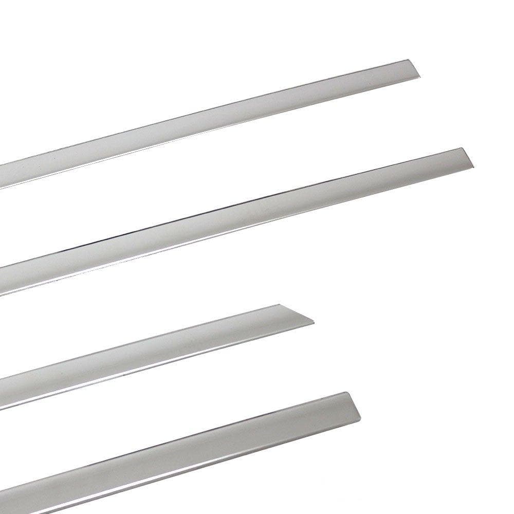 Moulures de portes latérales — Chrome, Acier inoxydable, Poli