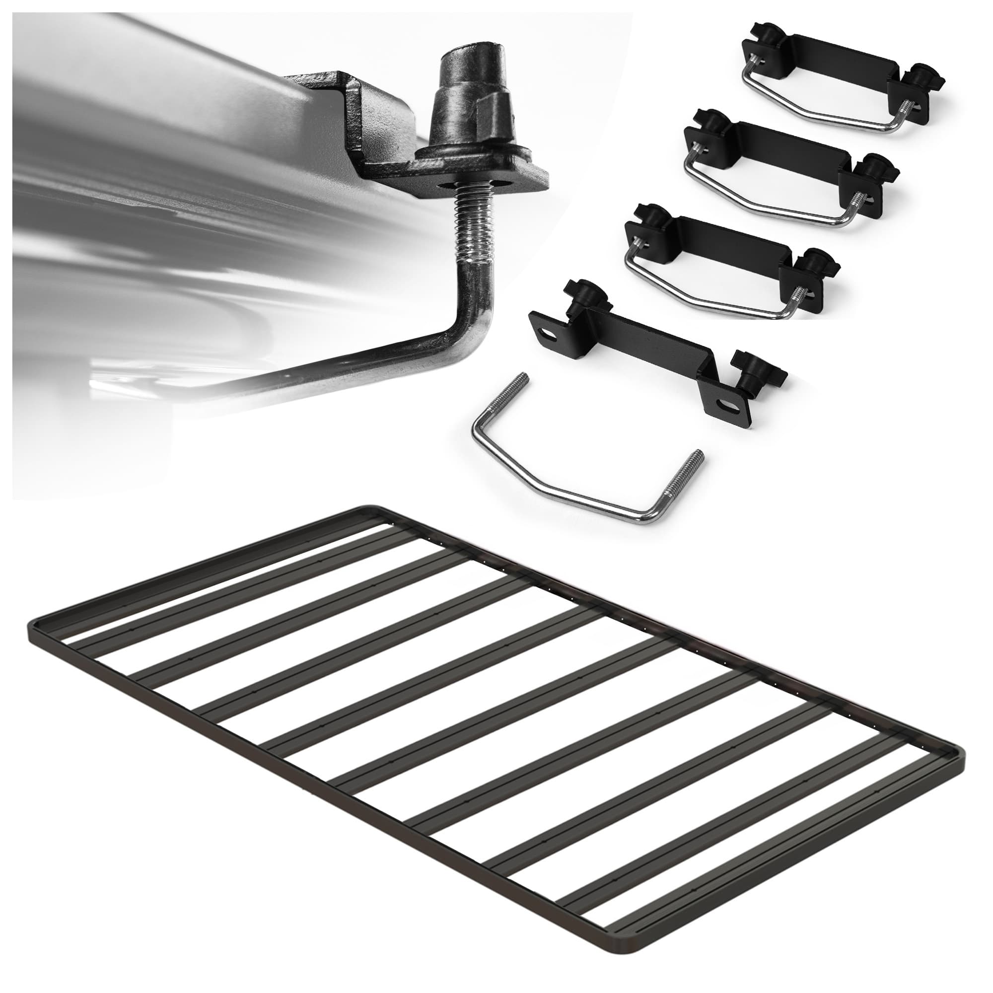 Dachplattform T40 uniwersalna — Schwarz, Aluminium | Stahl, Pulverbeschichtet