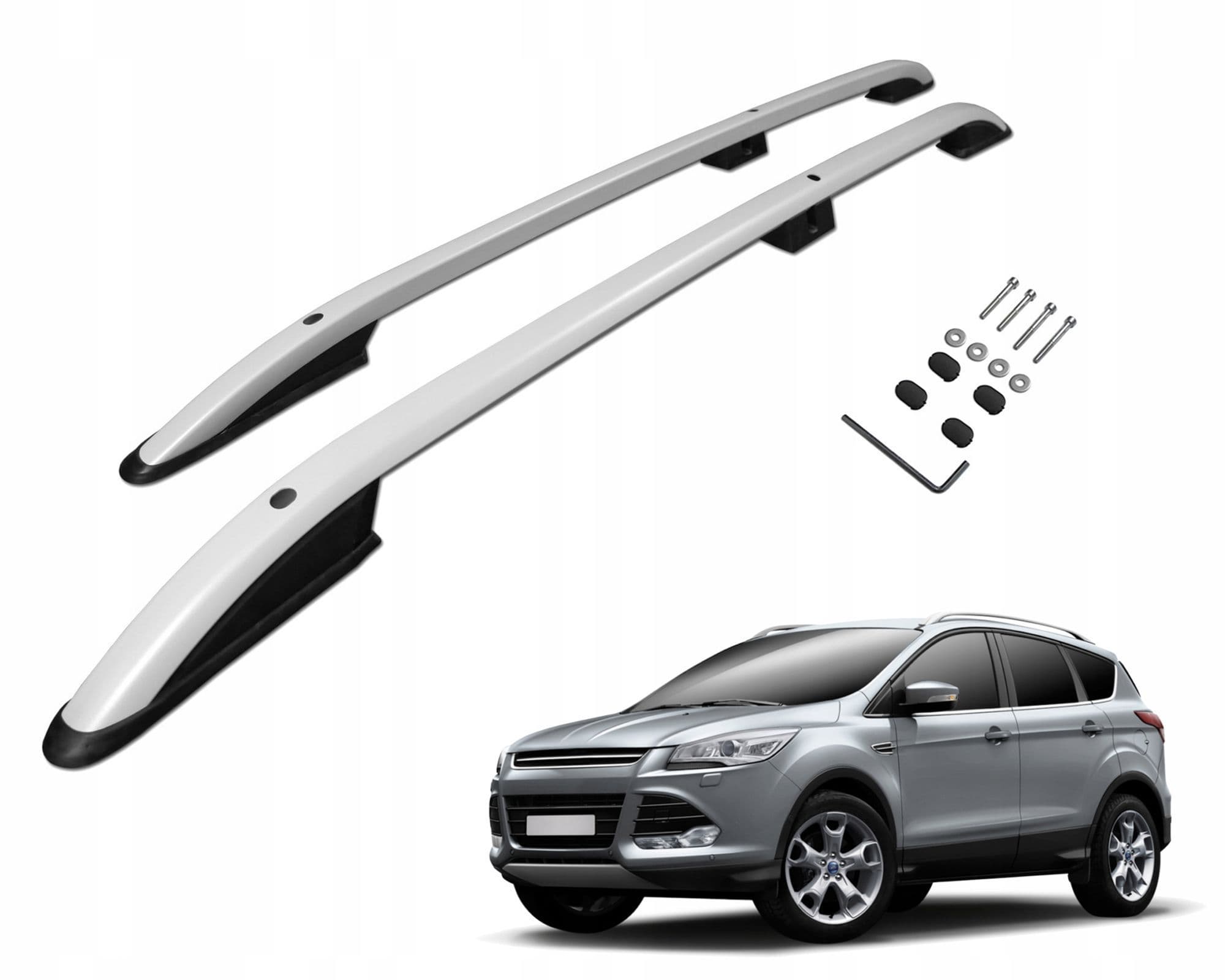 Roof rails Crown — Silver, Aluminum | Plastic, Matte