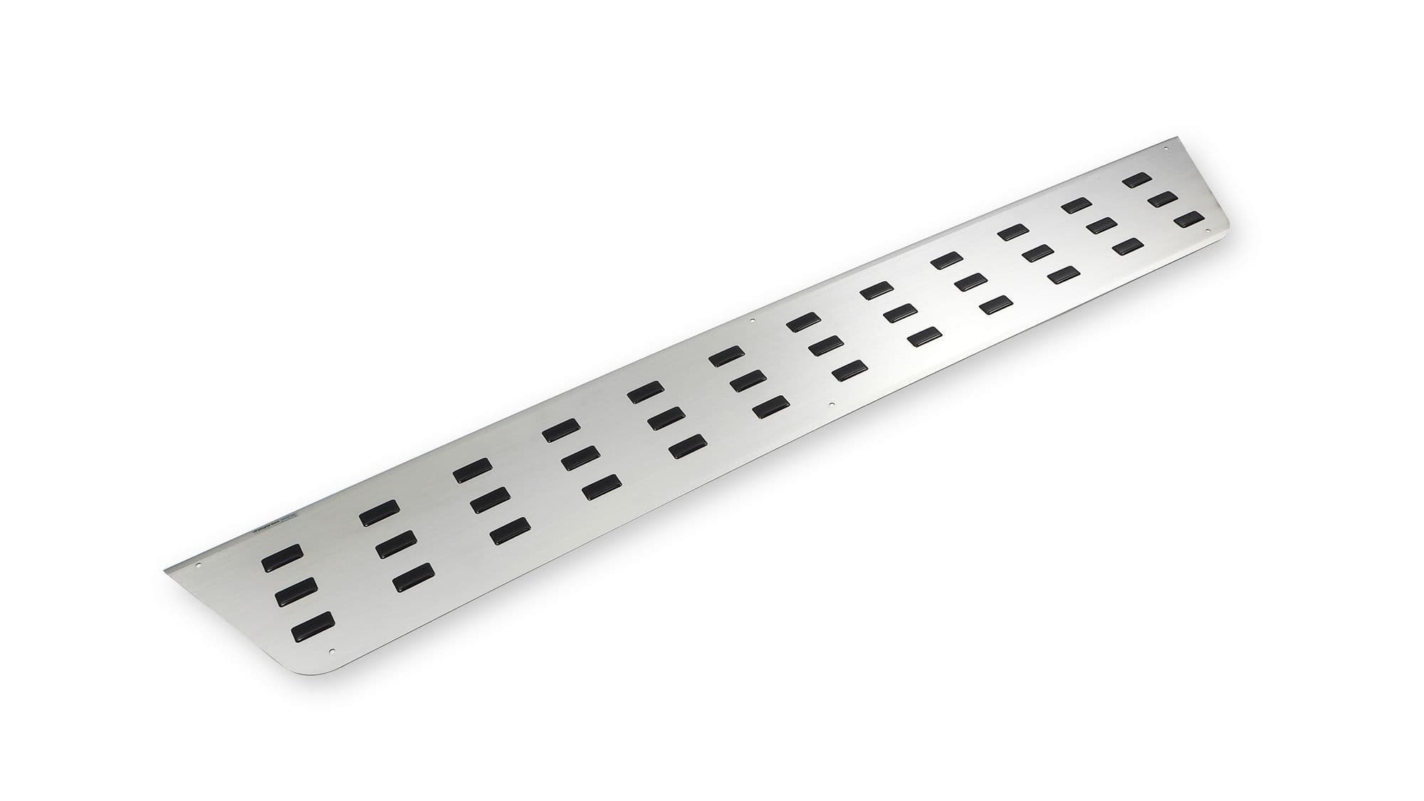 Cover for left rear interior step — Black | Silver, Stainless steel, Polished