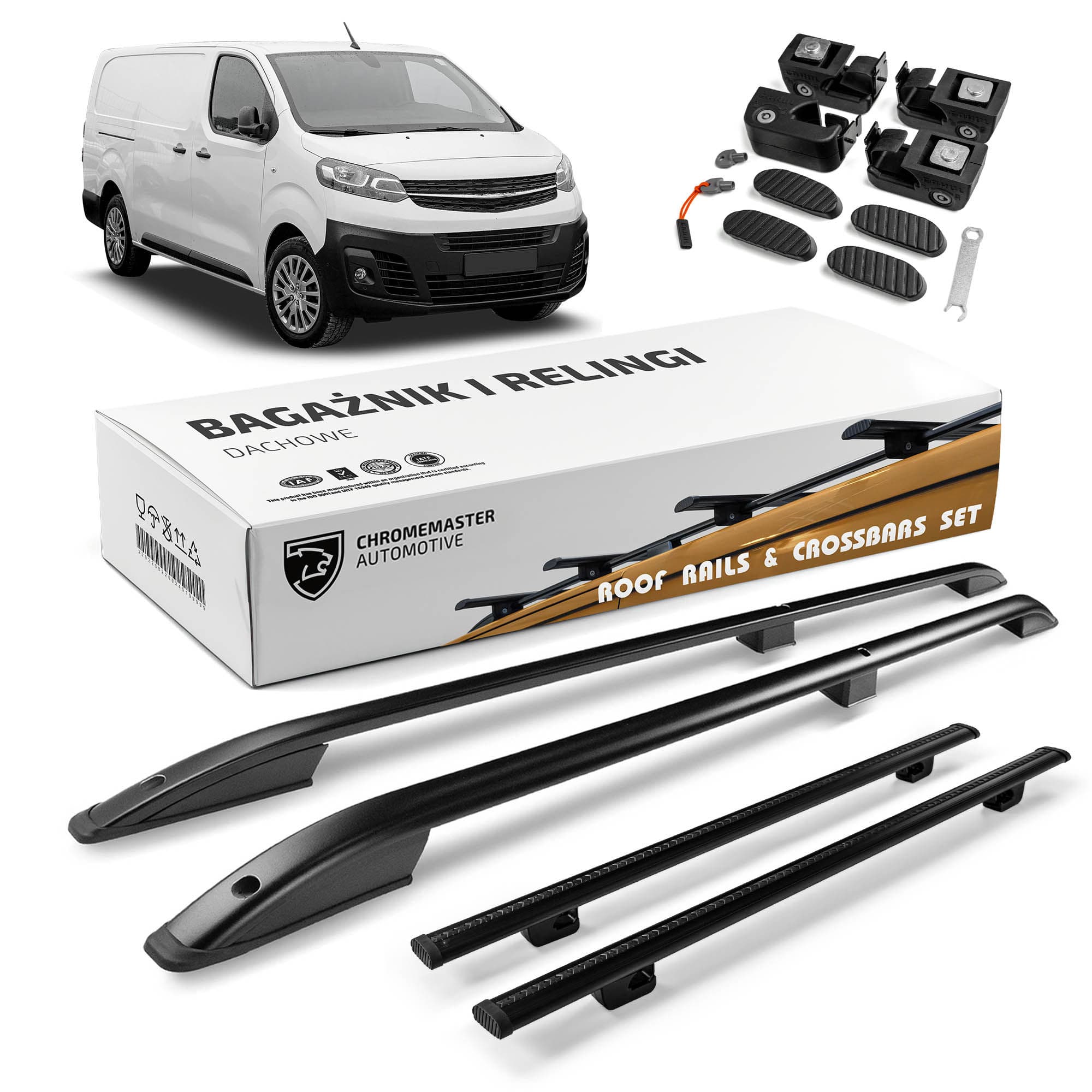 Roof rails with cross bars included SKYPORT — Black, Aluminum | Plastic, Painted