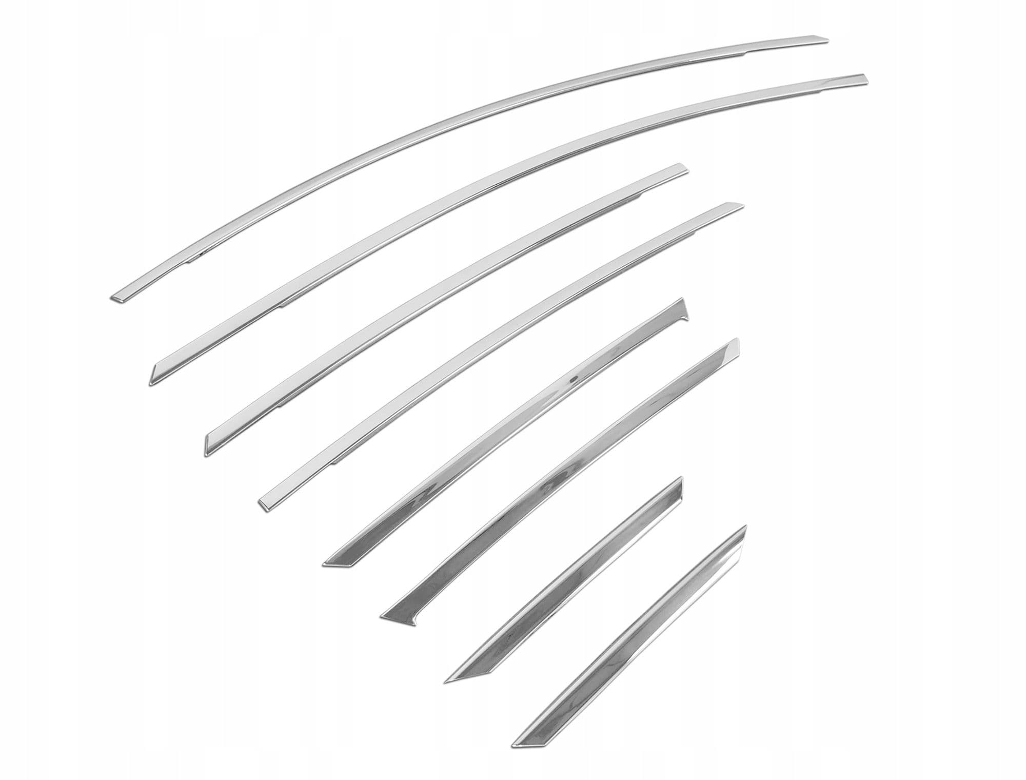 Moulures au-dessus des vitres latérales — Chrome, Acier inoxydable, Poli