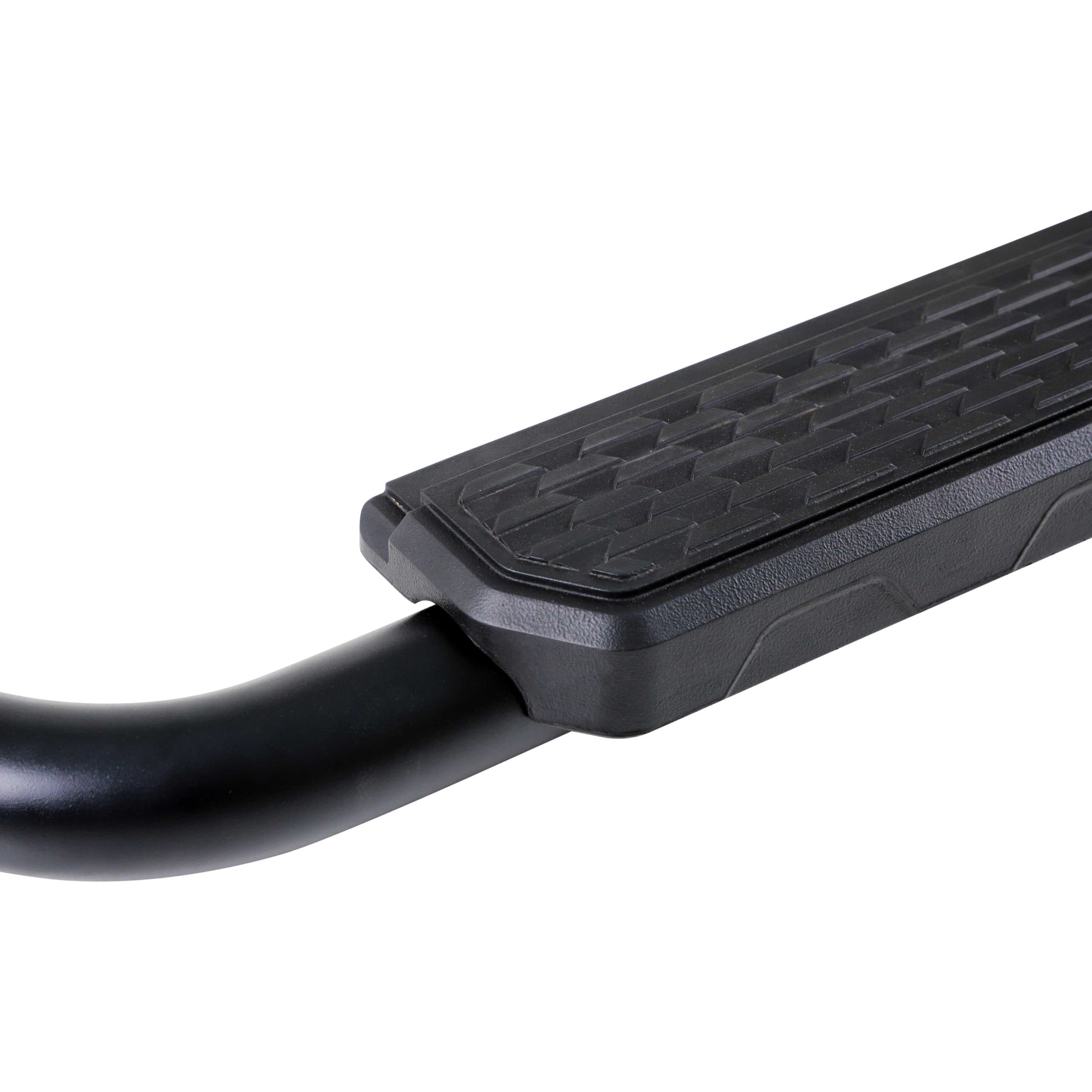 Rear bumper bar with step Saturn Plus — Black, Steel | Plastic, Powder-coated