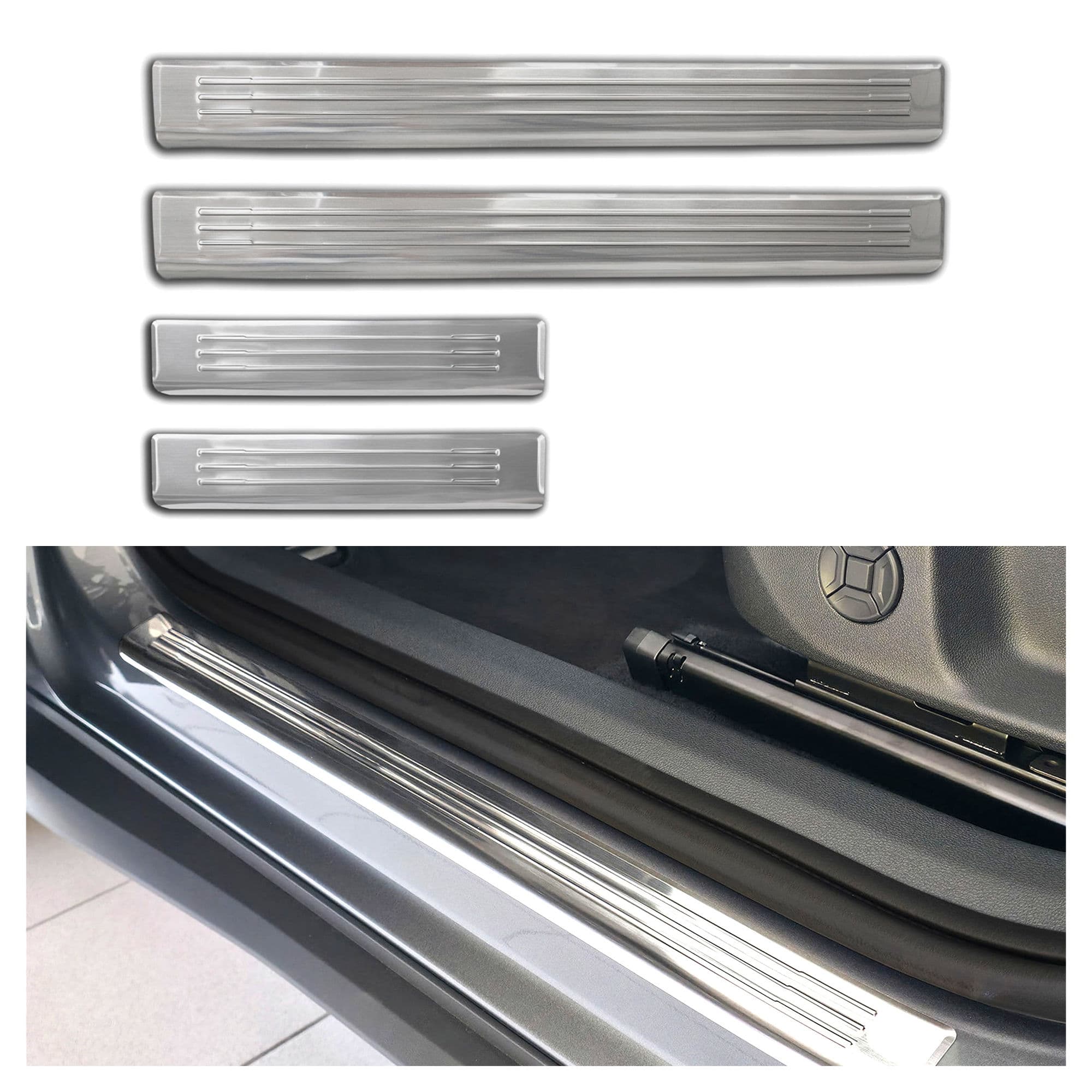 Schwellerleisten LINE — Silber, Rostfreier Stahl, Gebürstet