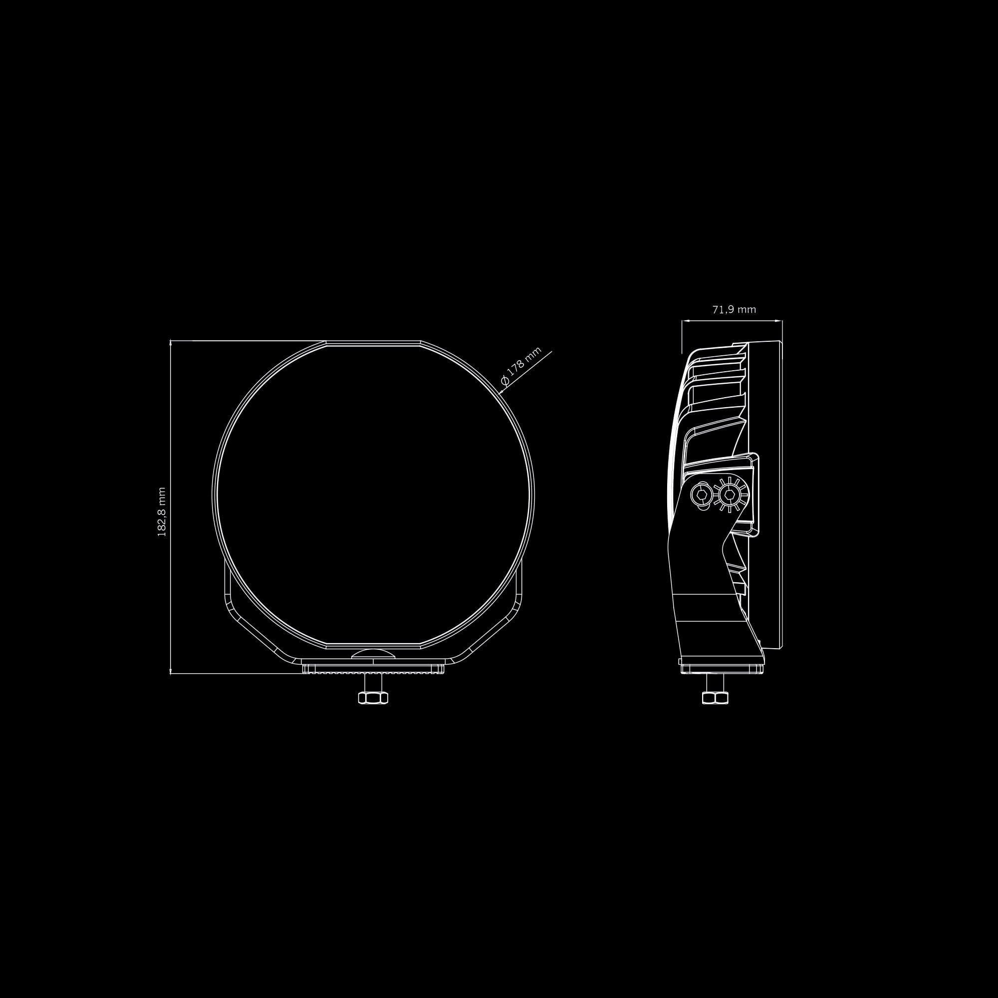 Feu de route/position à LED SIBERIA 7"