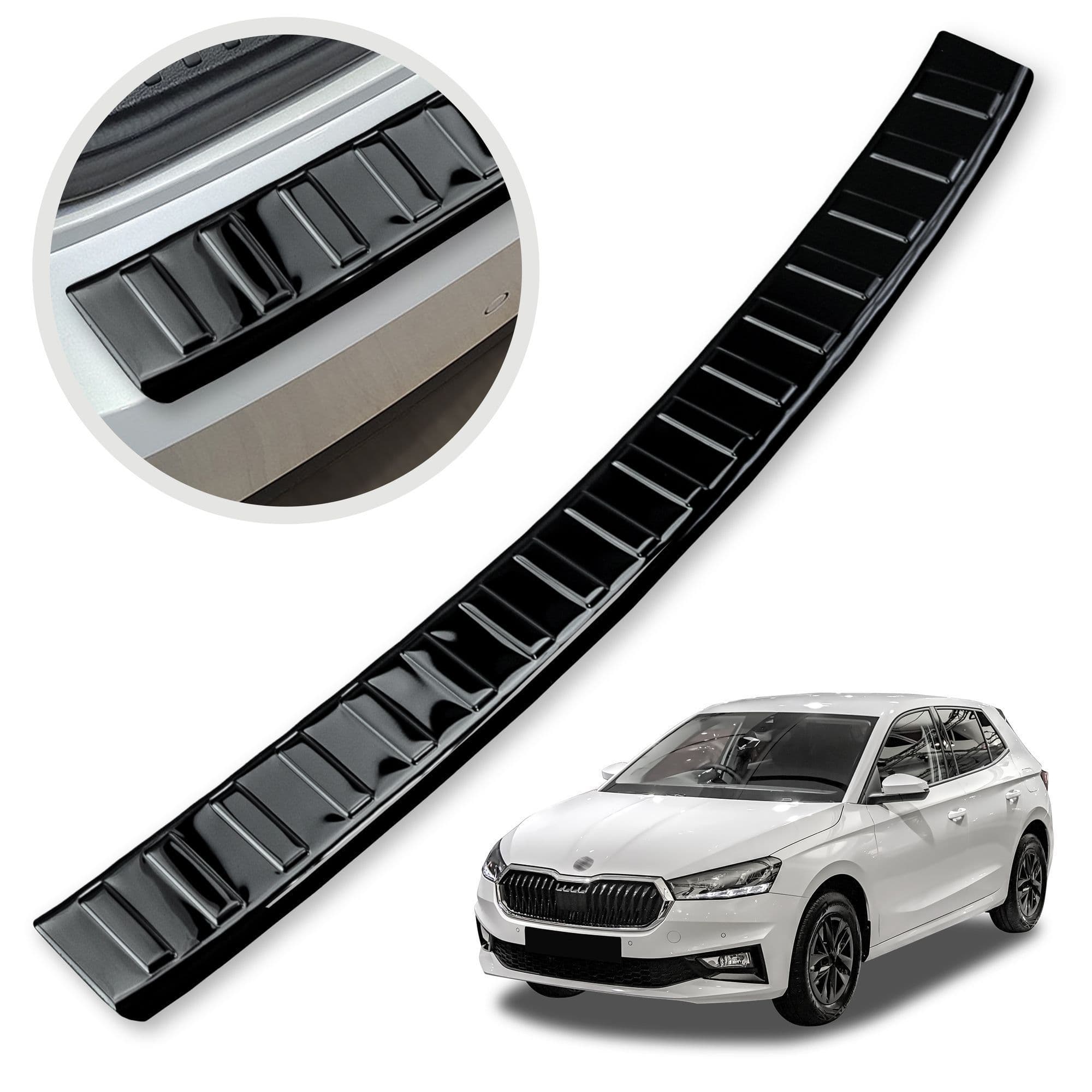 Leiste der hinteren Stoßstange — Schwarzchrom, Rostfreier Stahl, Piano Black