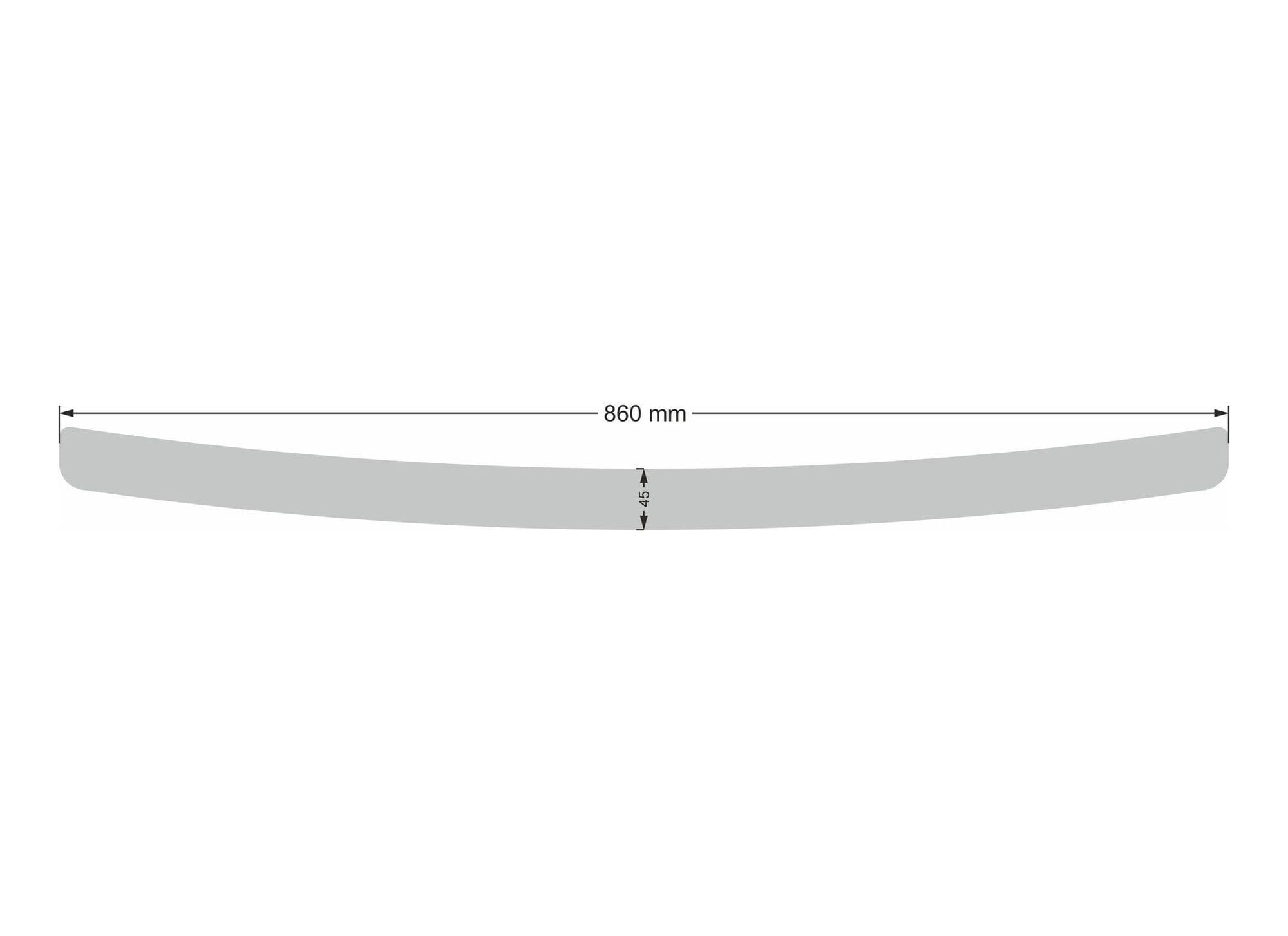 Rear bumper trim — Chrome, Stainless steel, Polished