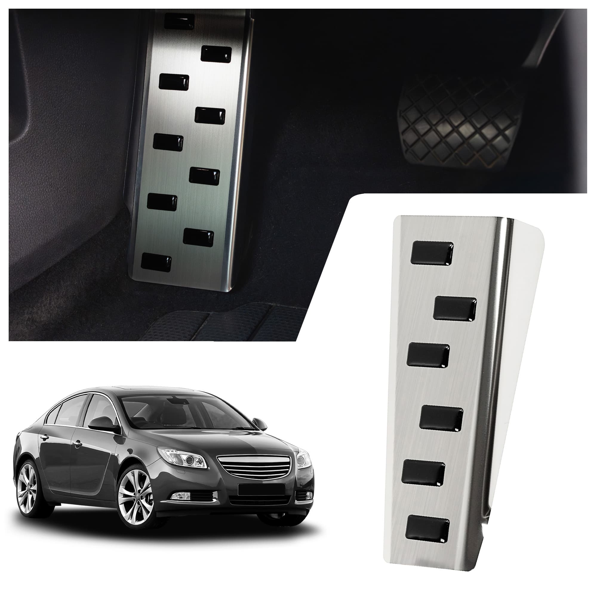 Footrest plate — Black | Silver, Stainless steel, Brushed