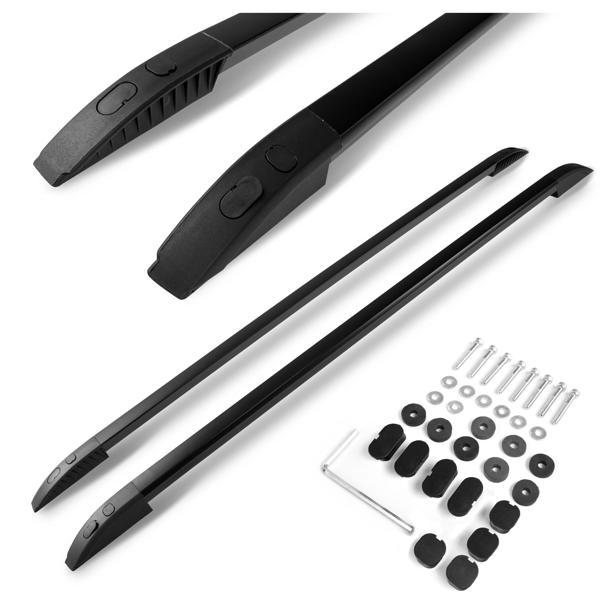 Roof rails FLUSH — Black, Aluminum | Plastic, Painted