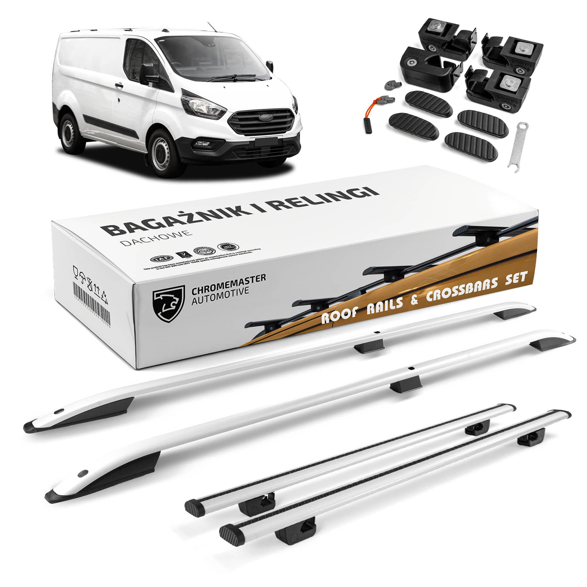 Roof rails with cross bars included SKYPORT — Silver, Aluminum | Plastic, Painted