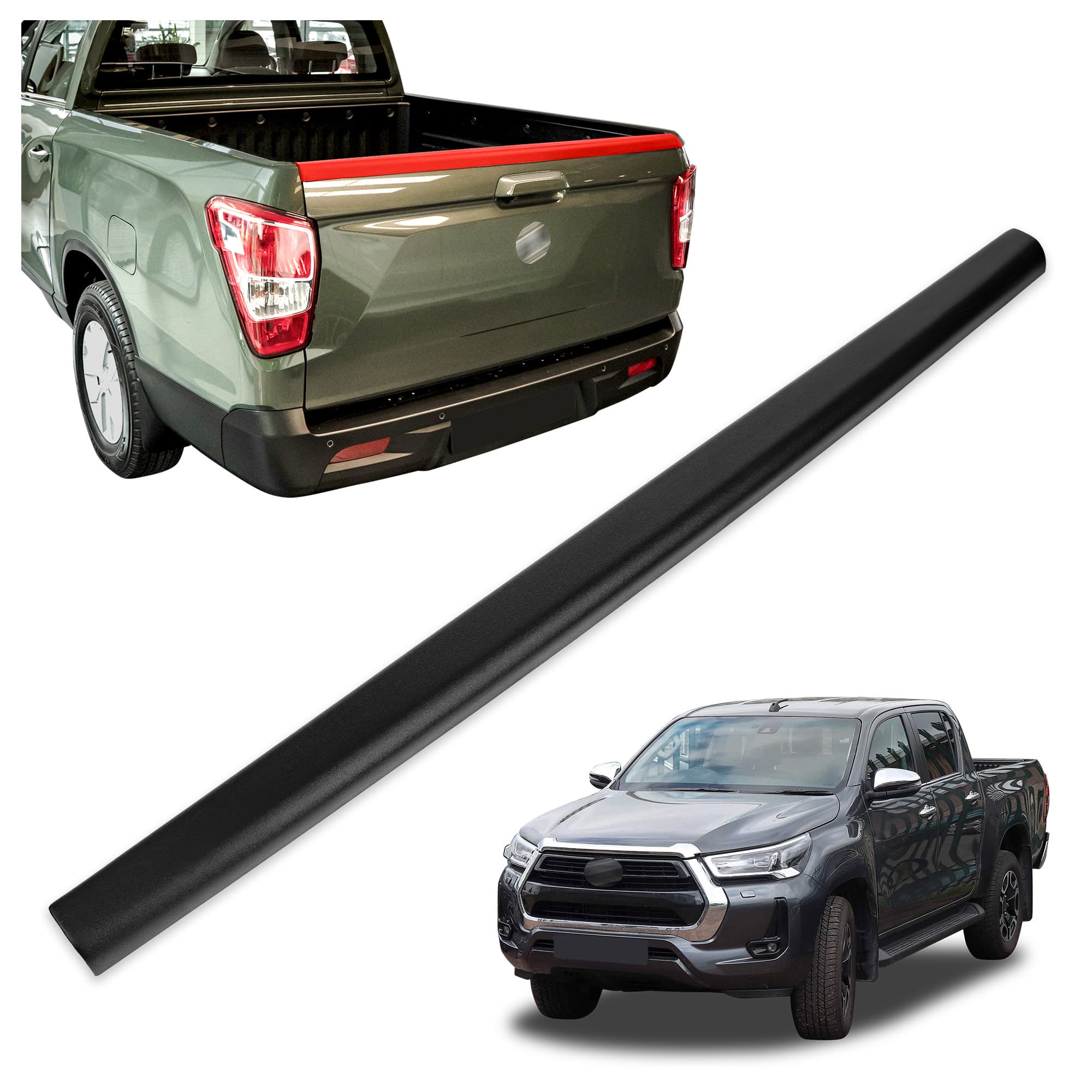 Plastic bed edge guards — Black, ABS plastic, Matte