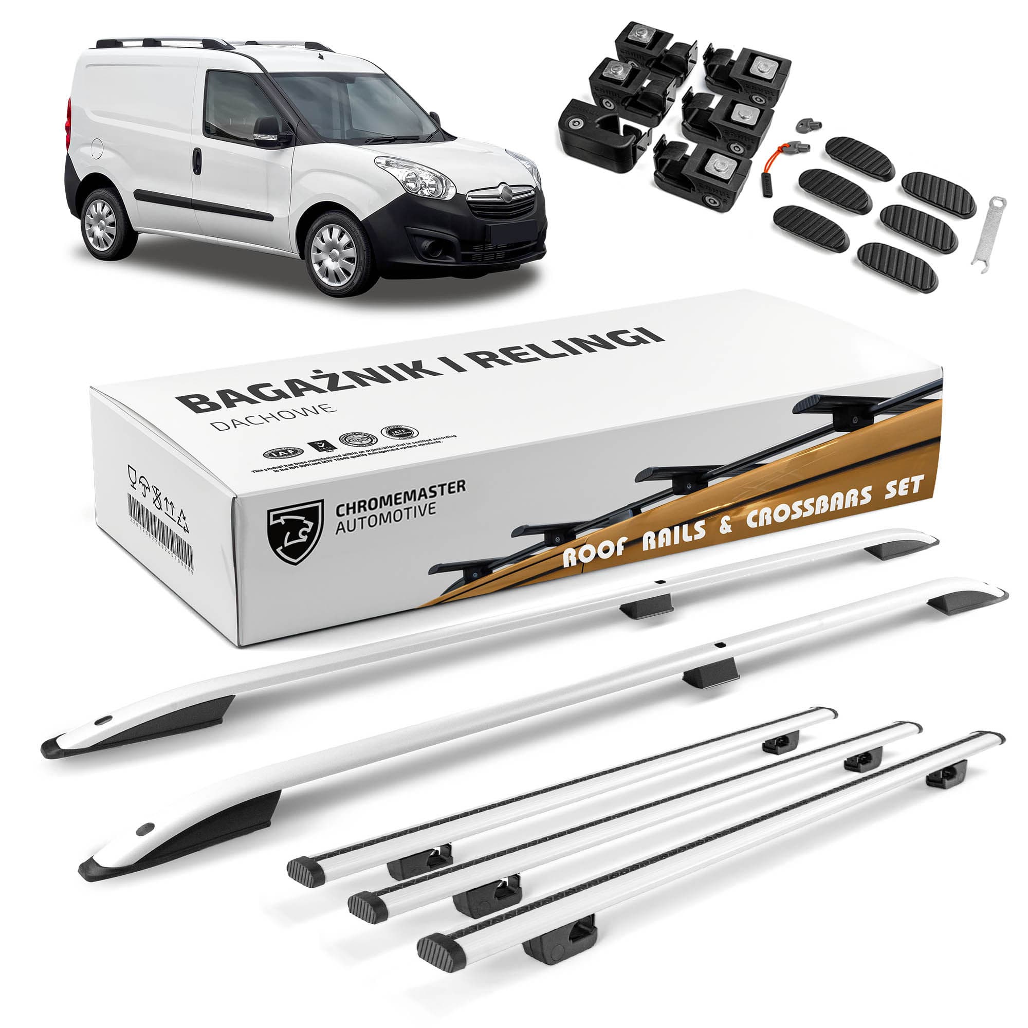 Roof rails with cross bars included SKYPORT — Silver, Aluminum | Plastic, Painted