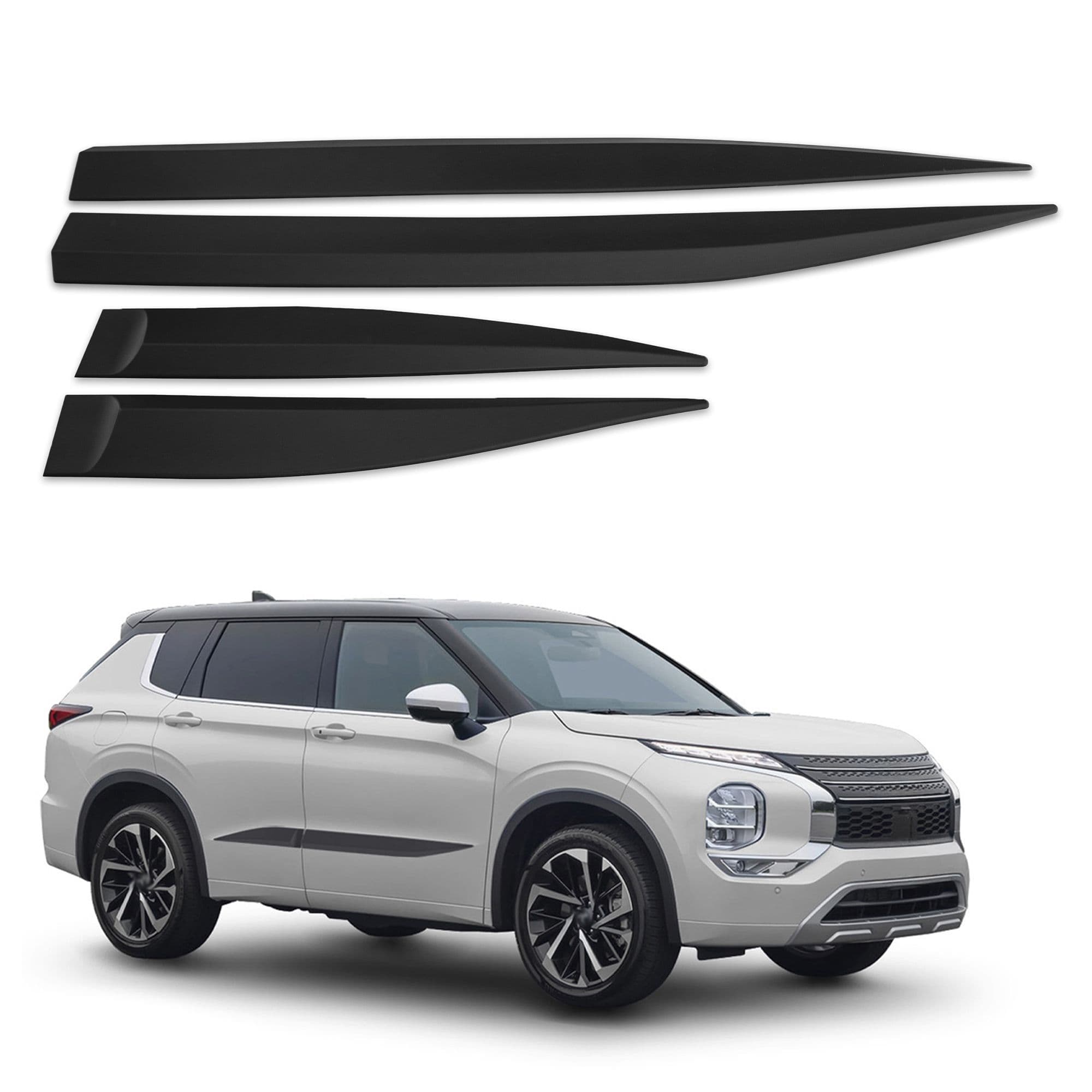 Side door trims — Black, Polyurethane composite PU, Matte