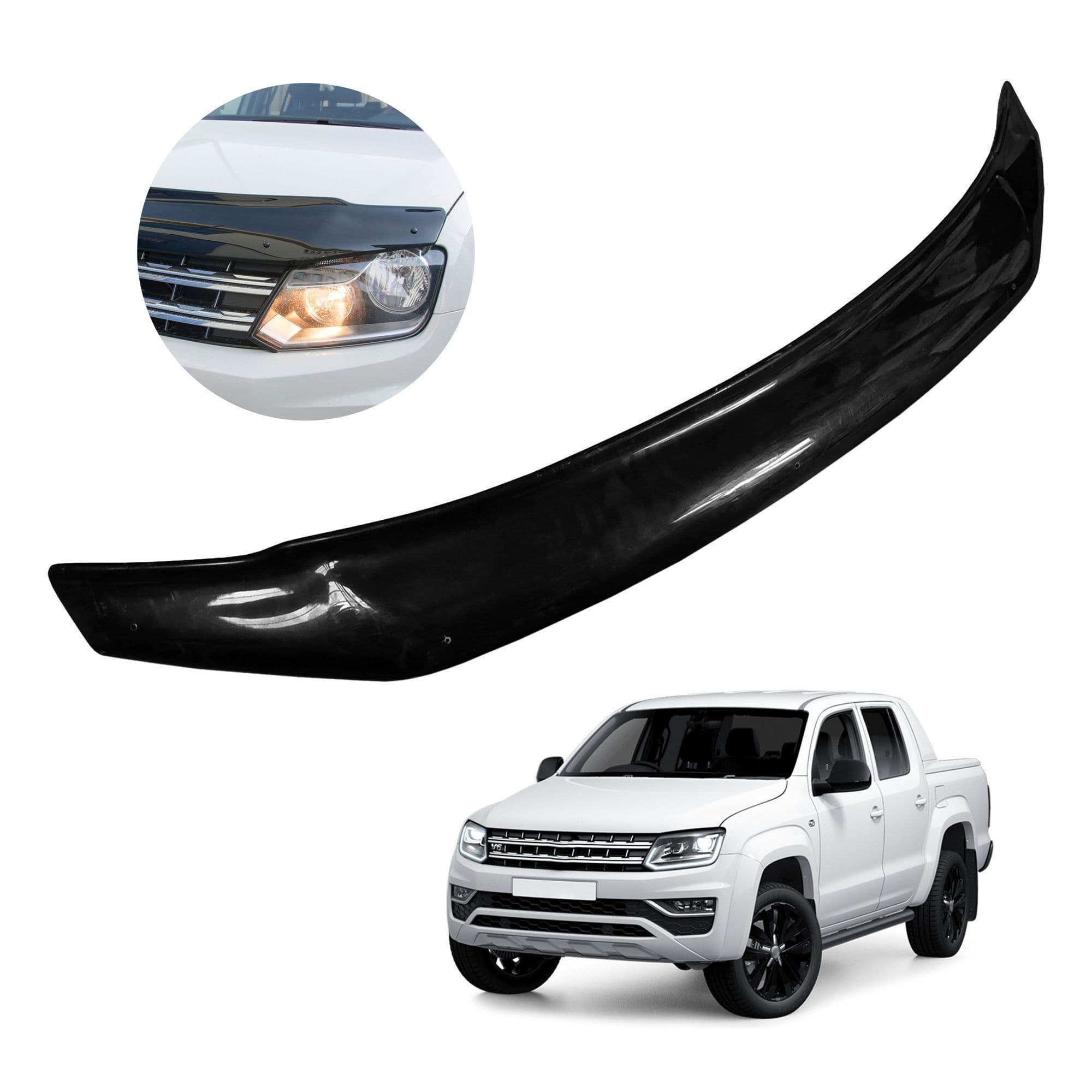 Bonnet guard — Black, ABS plastic, Shiny