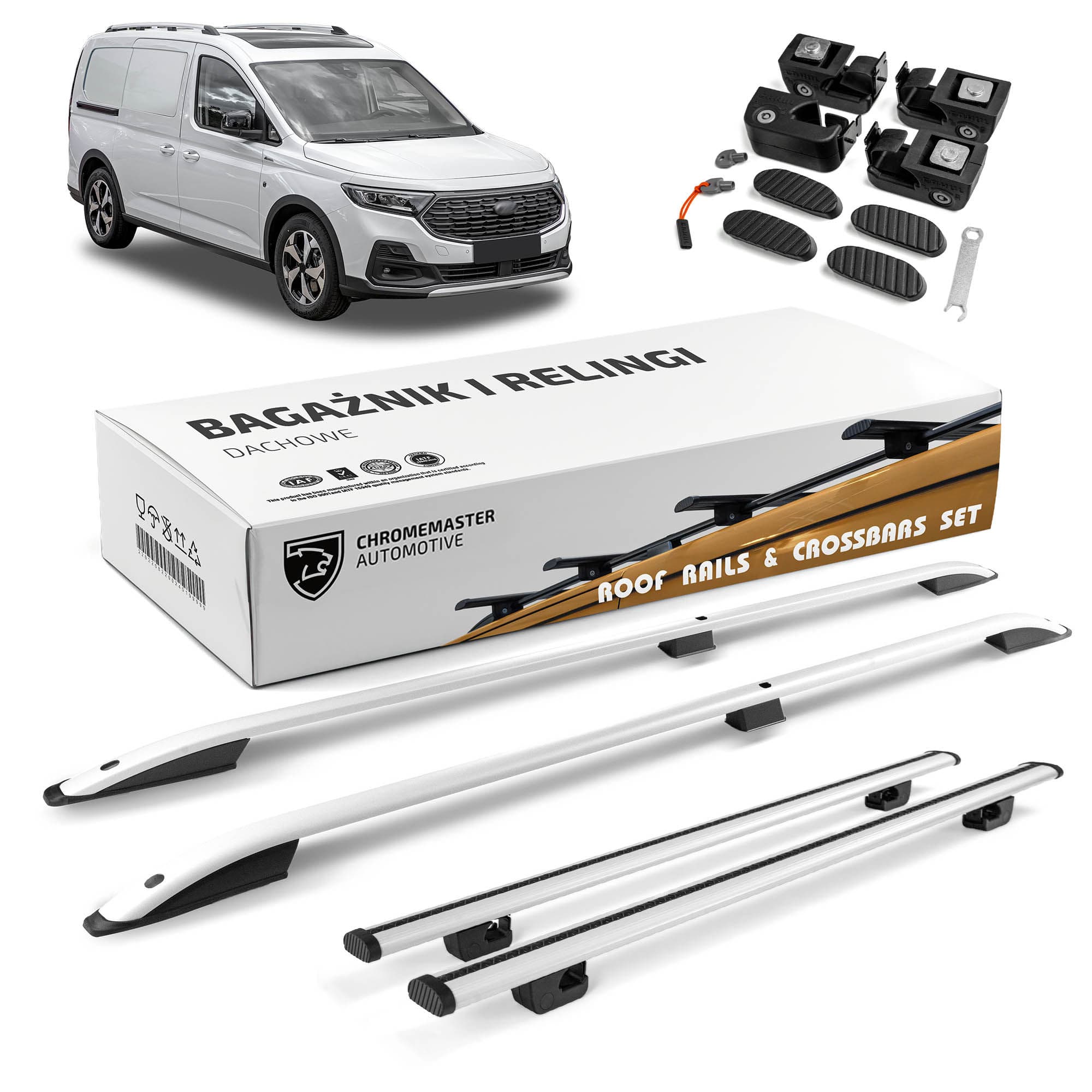 Roof rails with cross bars included SKYPORT — Silver, Aluminum | Plastic, Painted