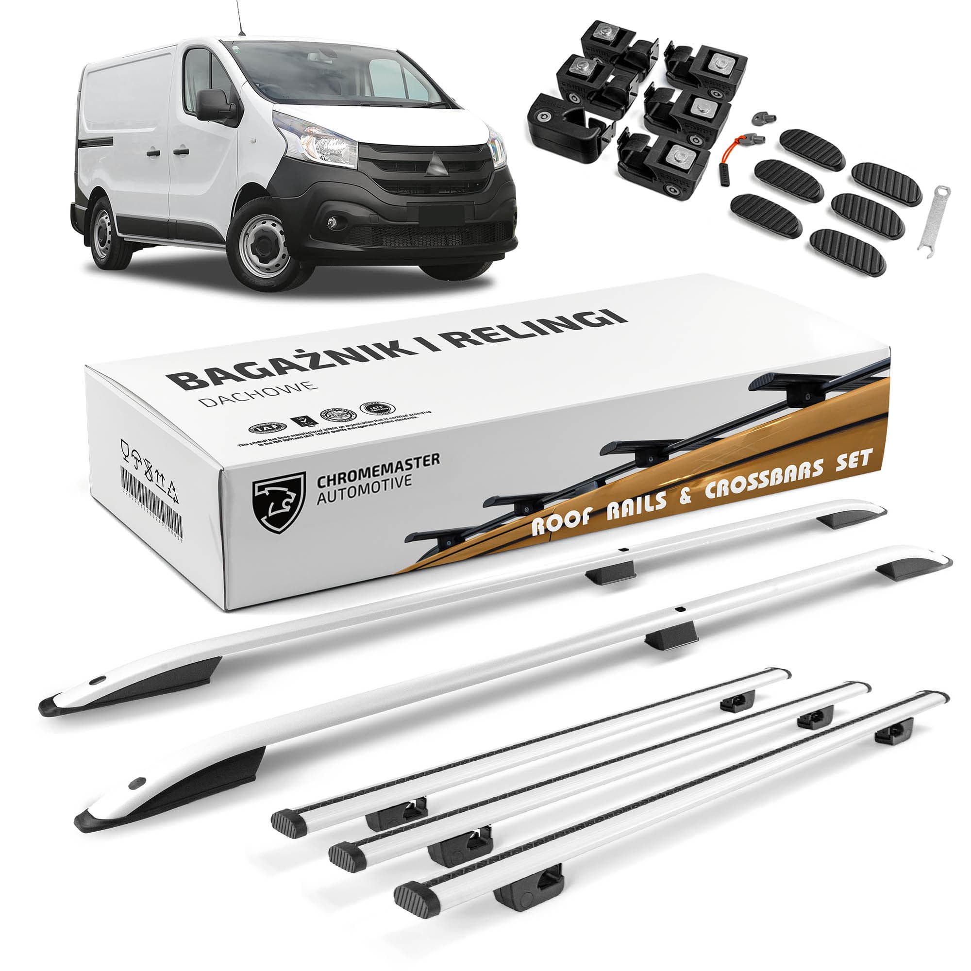 Roof rails with cross bars included SKYPORT — Silver, Aluminum | Plastic, Painted