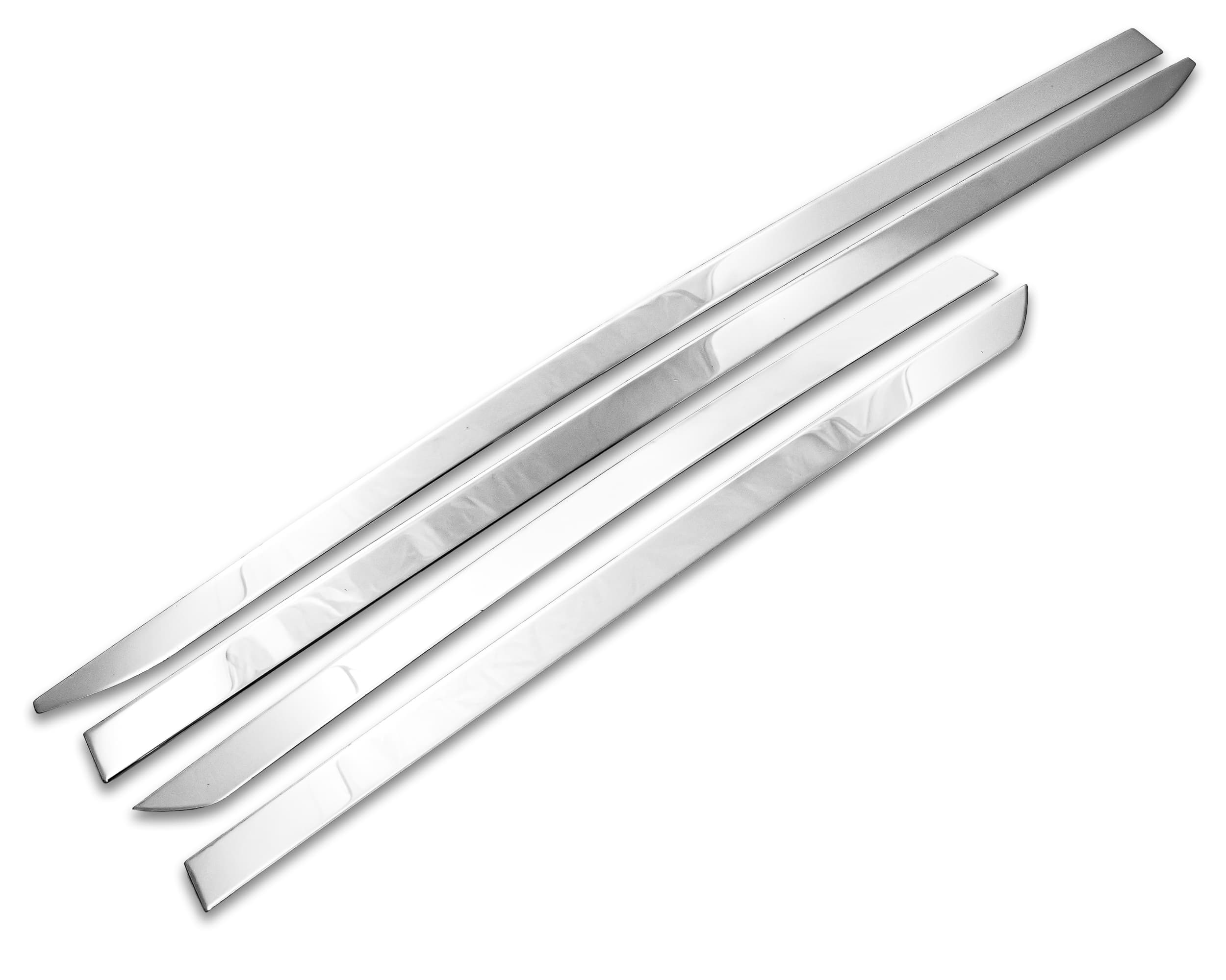 Moulures de portes latérales — Chrome, Acier inoxydable, Poli