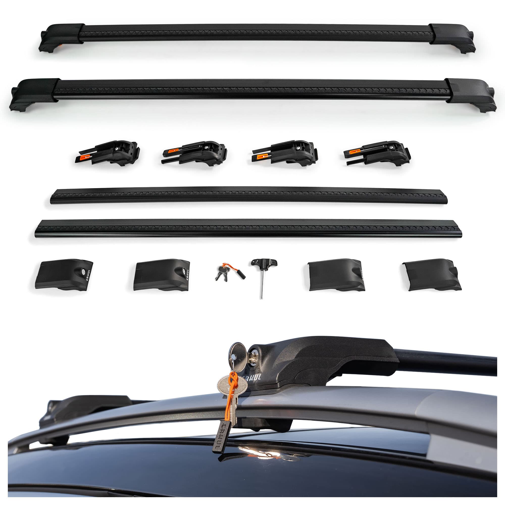 Dachgepäckträger ECEM V1 CROSSBAR — Schwarz, Aluminium | Kunststoff, Lackiert