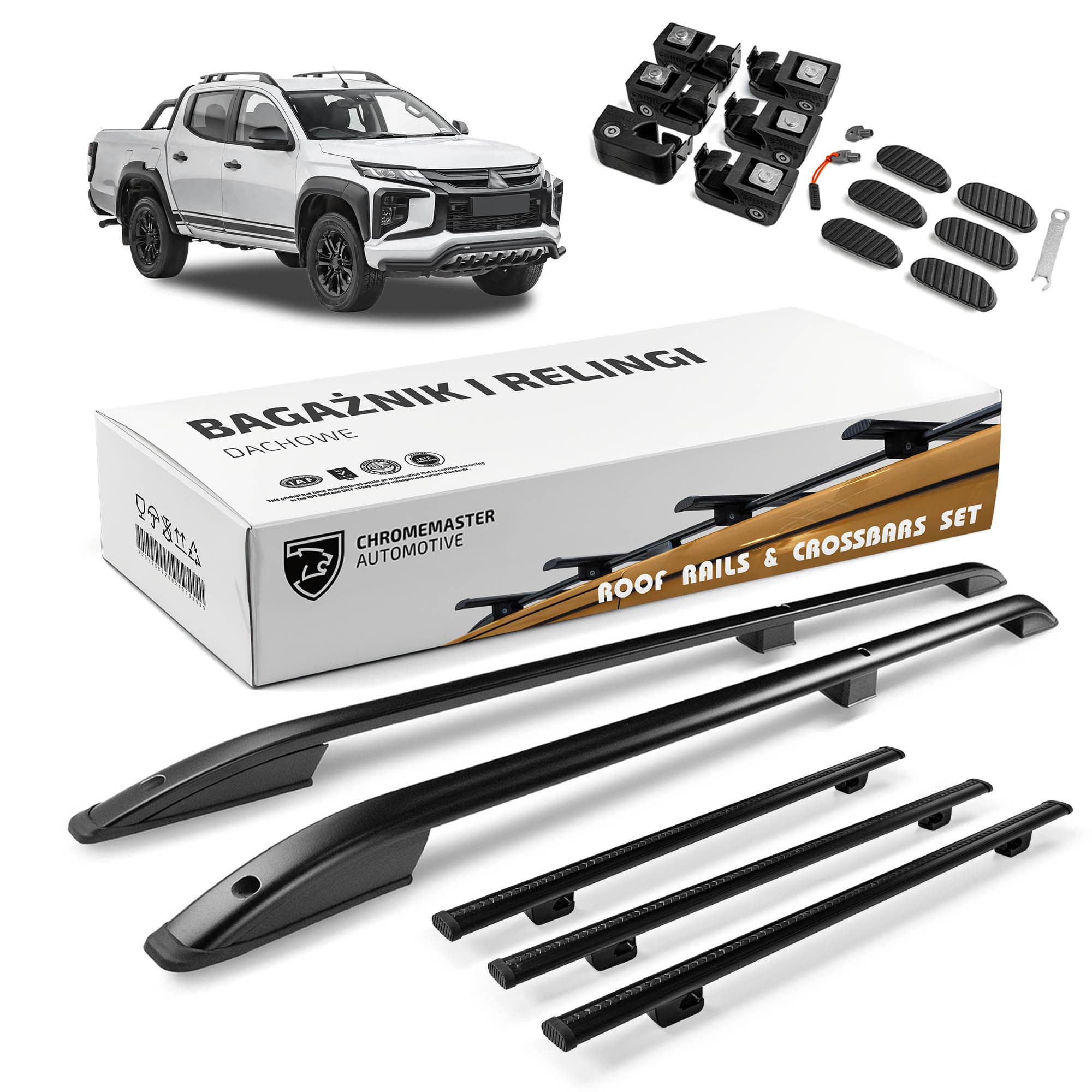Roof rails with cross bars included SKYPORT — Black, Aluminum | Plastic, Painted