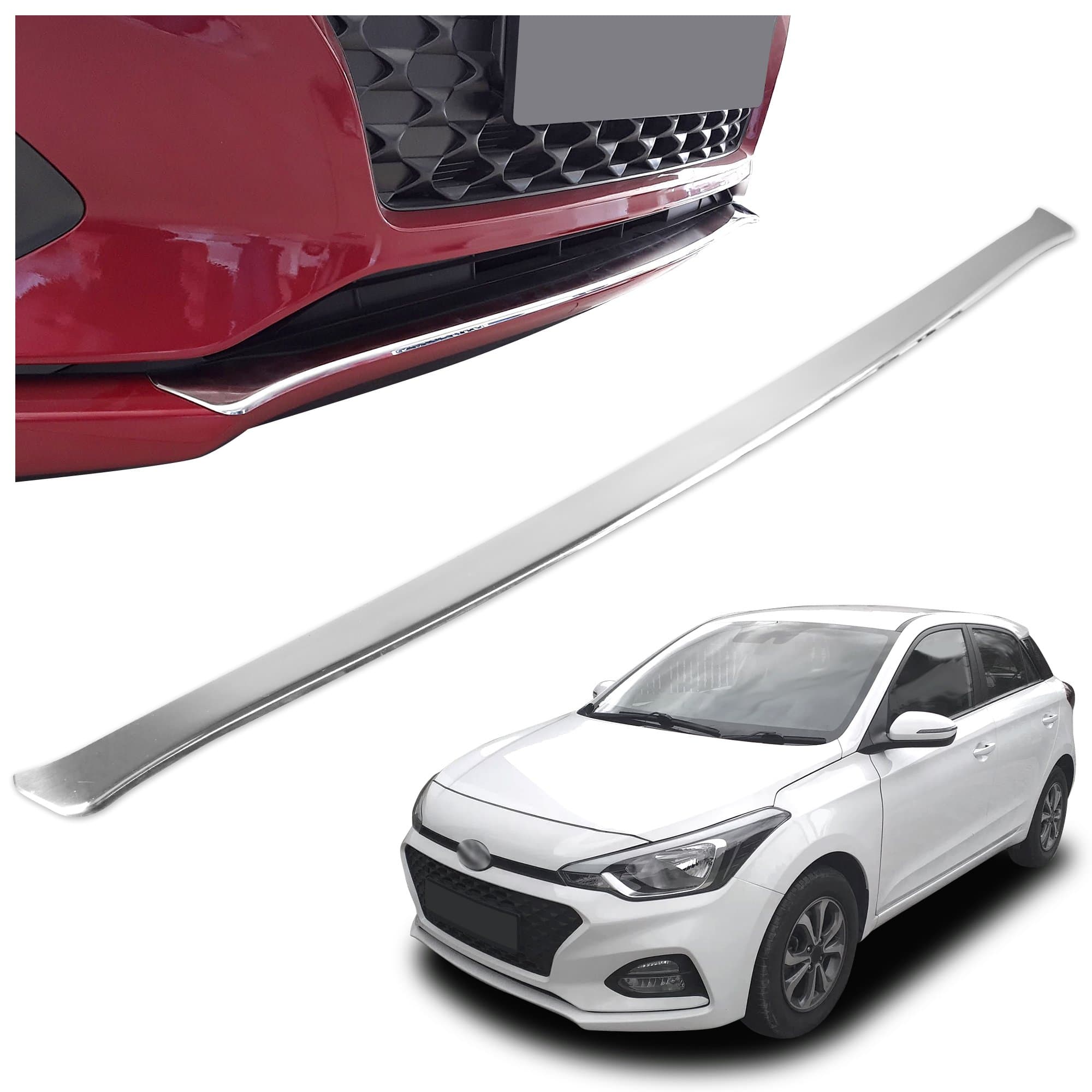Front bumper grille trim — Chrome, Stainless steel, Polished