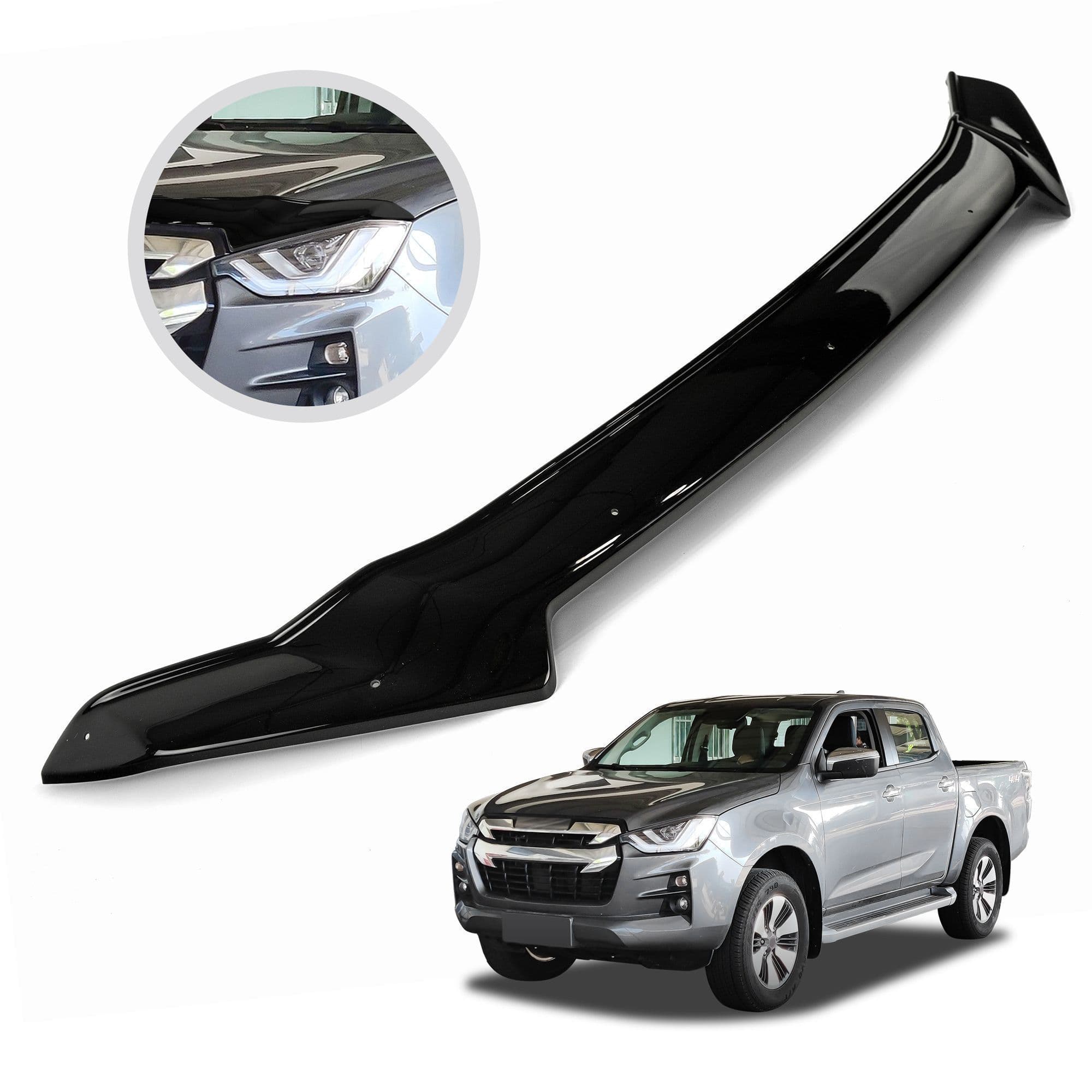 Bonnet guard — Black, ABS plastic, Shiny