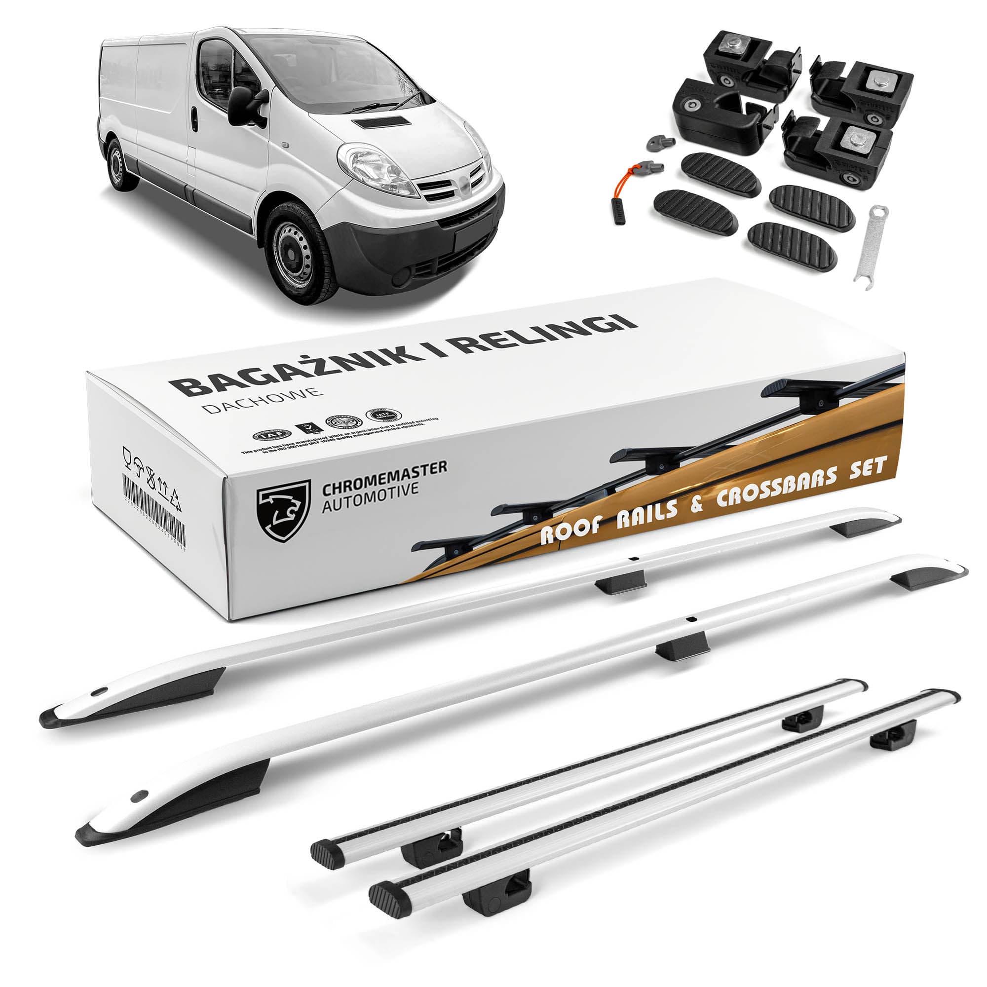 Roof rails with cross bars included SKYPORT — Silver, Aluminum | Plastic, Painted